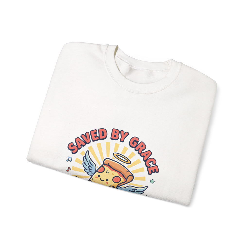 Saved by Grace Crewneck Sweatshirt | Christian memes, church camp retro
