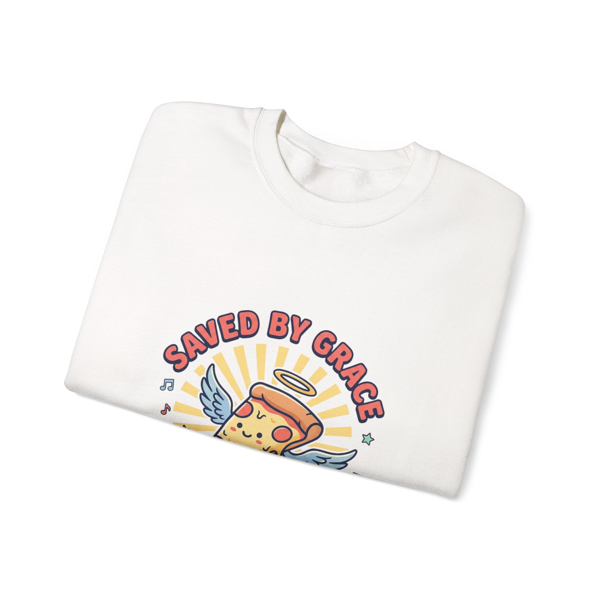Saved by Grace Crewneck Sweatshirt | Christian memes, church camp retro