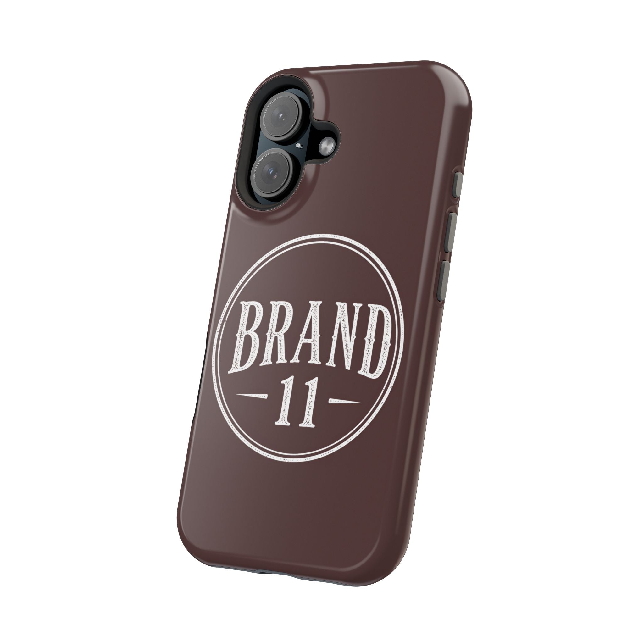 Magnetic Impact-Resistant Phone Case — Vintage 'Brand 11' Logo, MagSafe-Compatible Protective Cover
