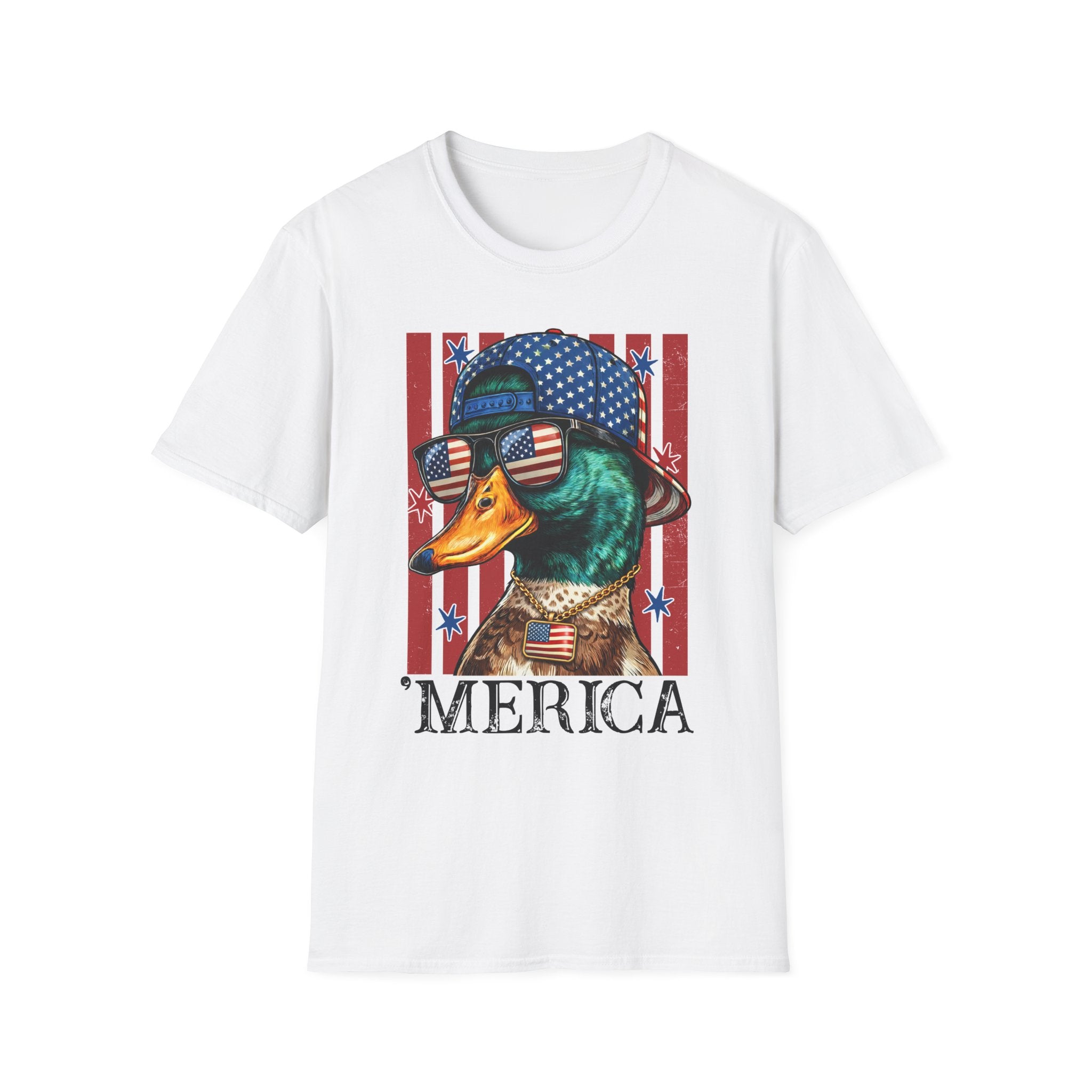 'Merica Duck T-Shirt — Patriotic American Flag Duck Graphic Tee
