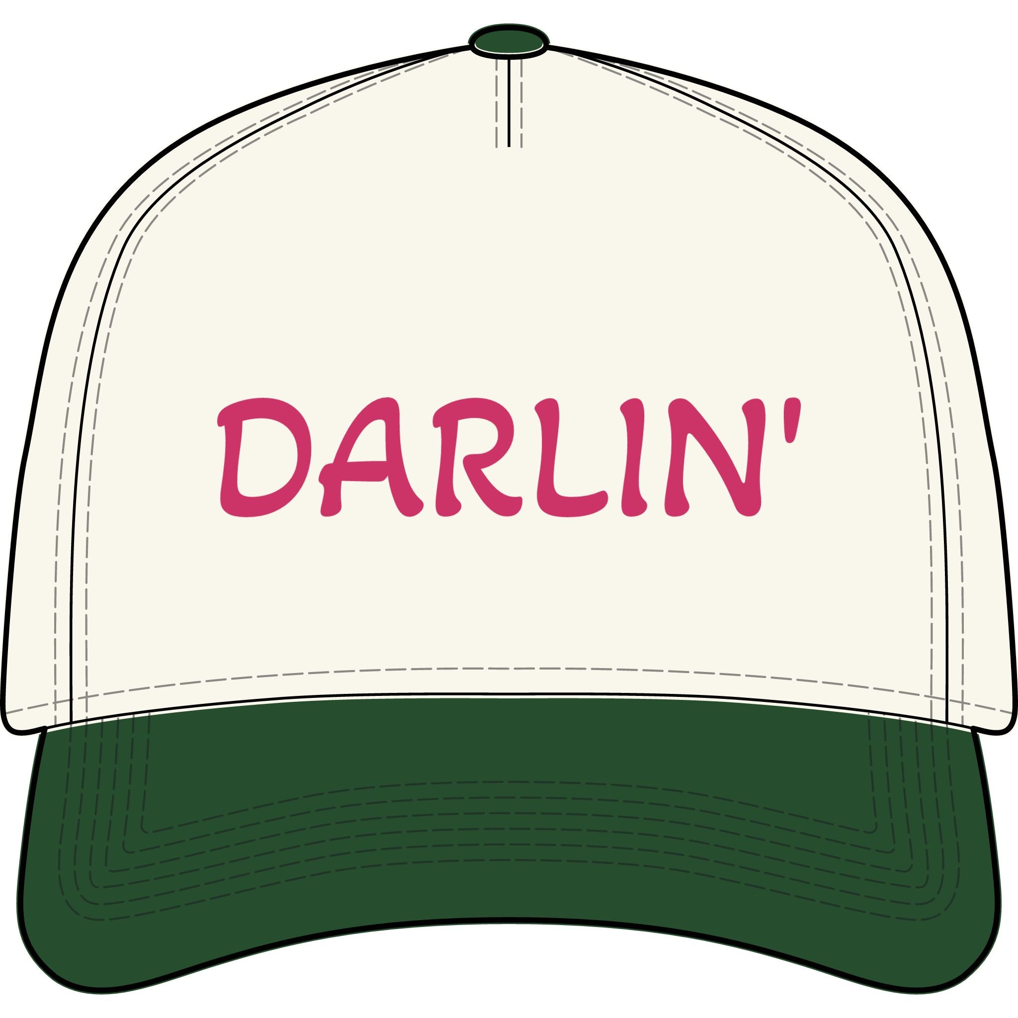 Darlin' Embroidered Two-Tone Cap — Casual Vintage Trucker Hat