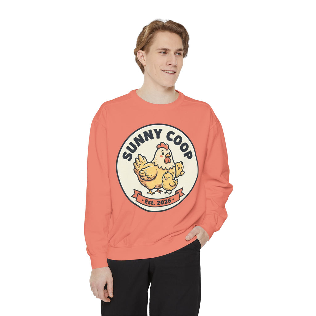 Sunny Coop Crewneck Sweatshirt — Chicken & Chick Farm Logo Pullover