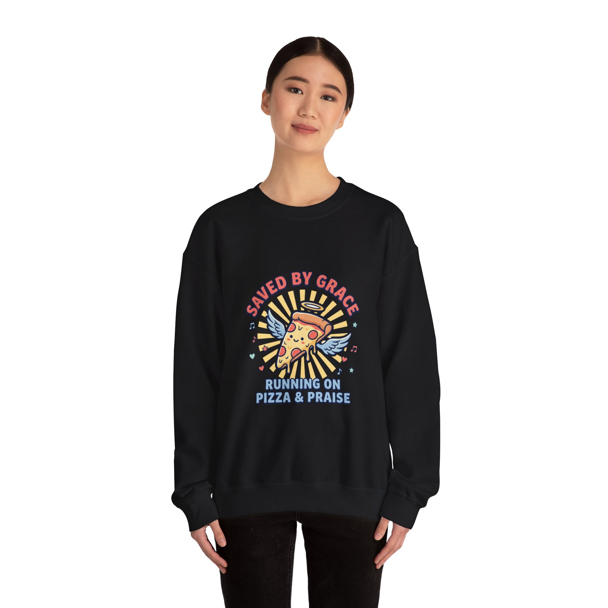 Saved by Grace Crewneck Sweatshirt | Christian memes, church camp retro