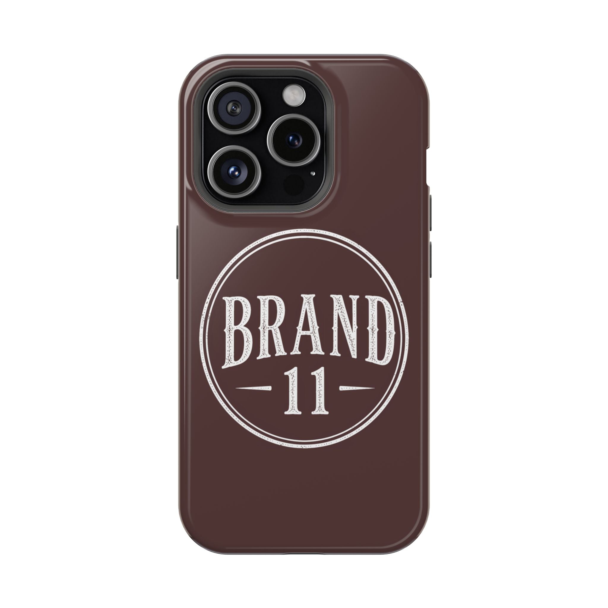 Magnetic Impact-Resistant Phone Case — Vintage 'Brand 11' Logo, MagSafe-Compatible Protective Cover