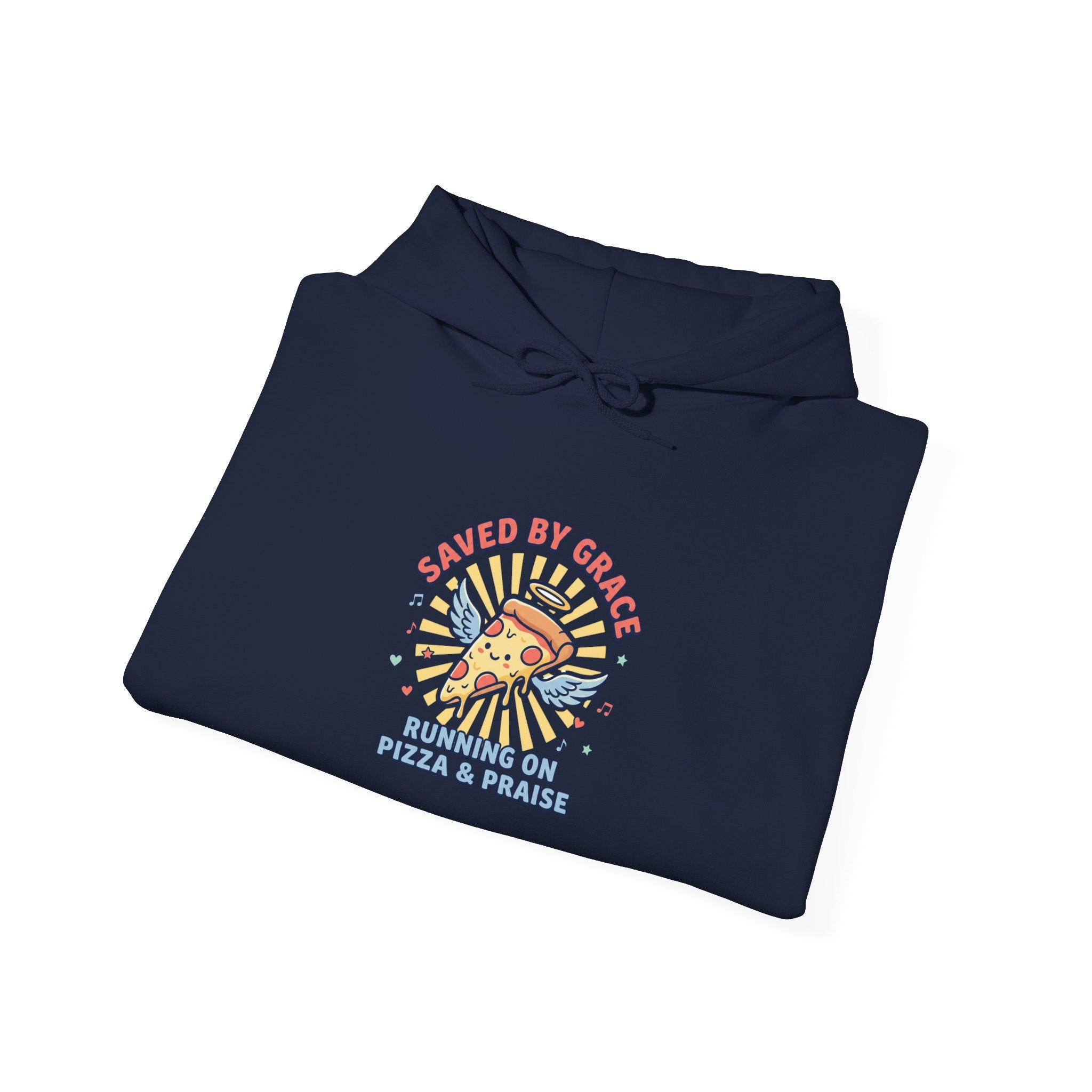 Saved By Grace Pizza & Prayers Hoodie | Christian memes, church camp retro