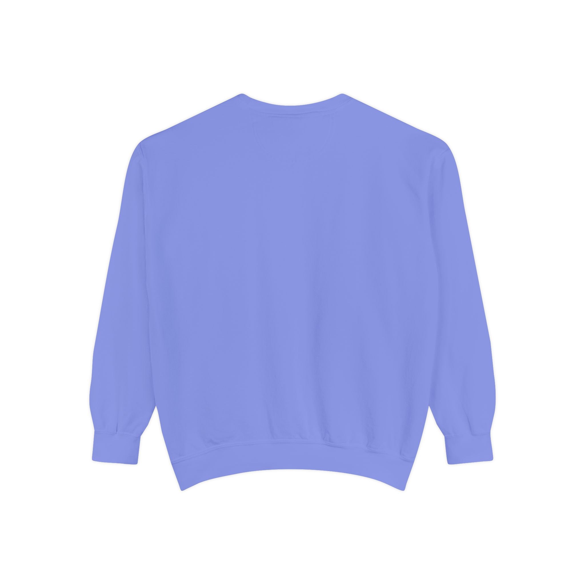 Duck Graphic Sweatshirt — Watercolor Flying Duck on Coral Garment-Dyed Crewneck