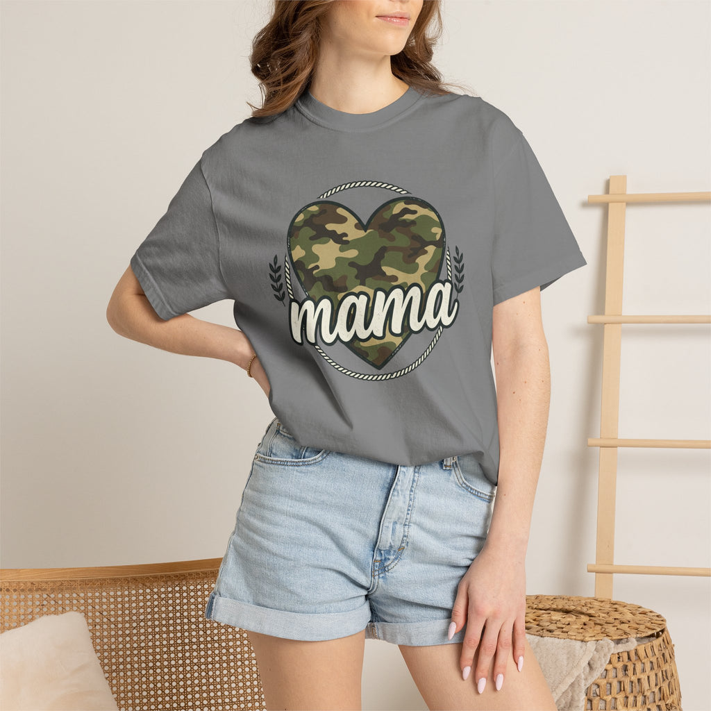 Mama Camo Heart T-Shirt — Military Camouflage Mom Tee