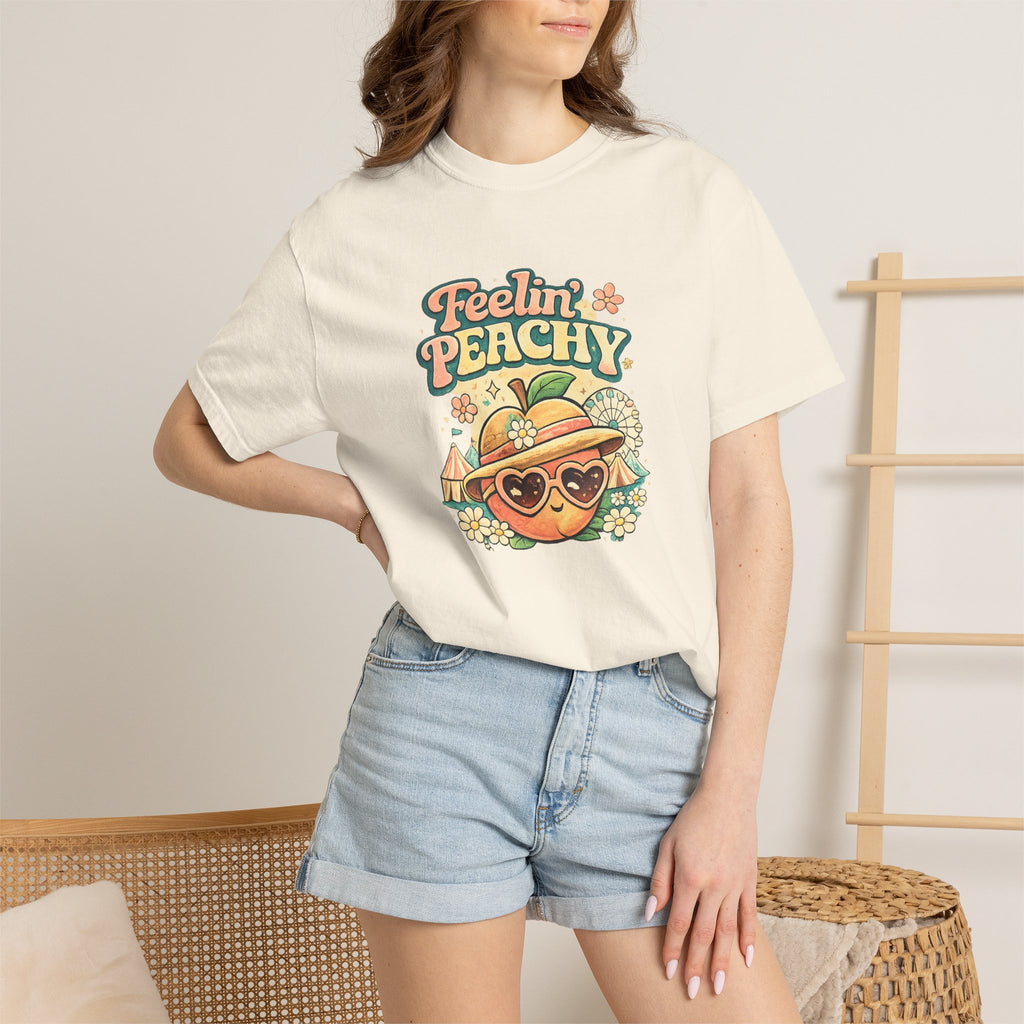 Feelin' Peachy T-Shirt – Retro Summer Peach Graphic Tee