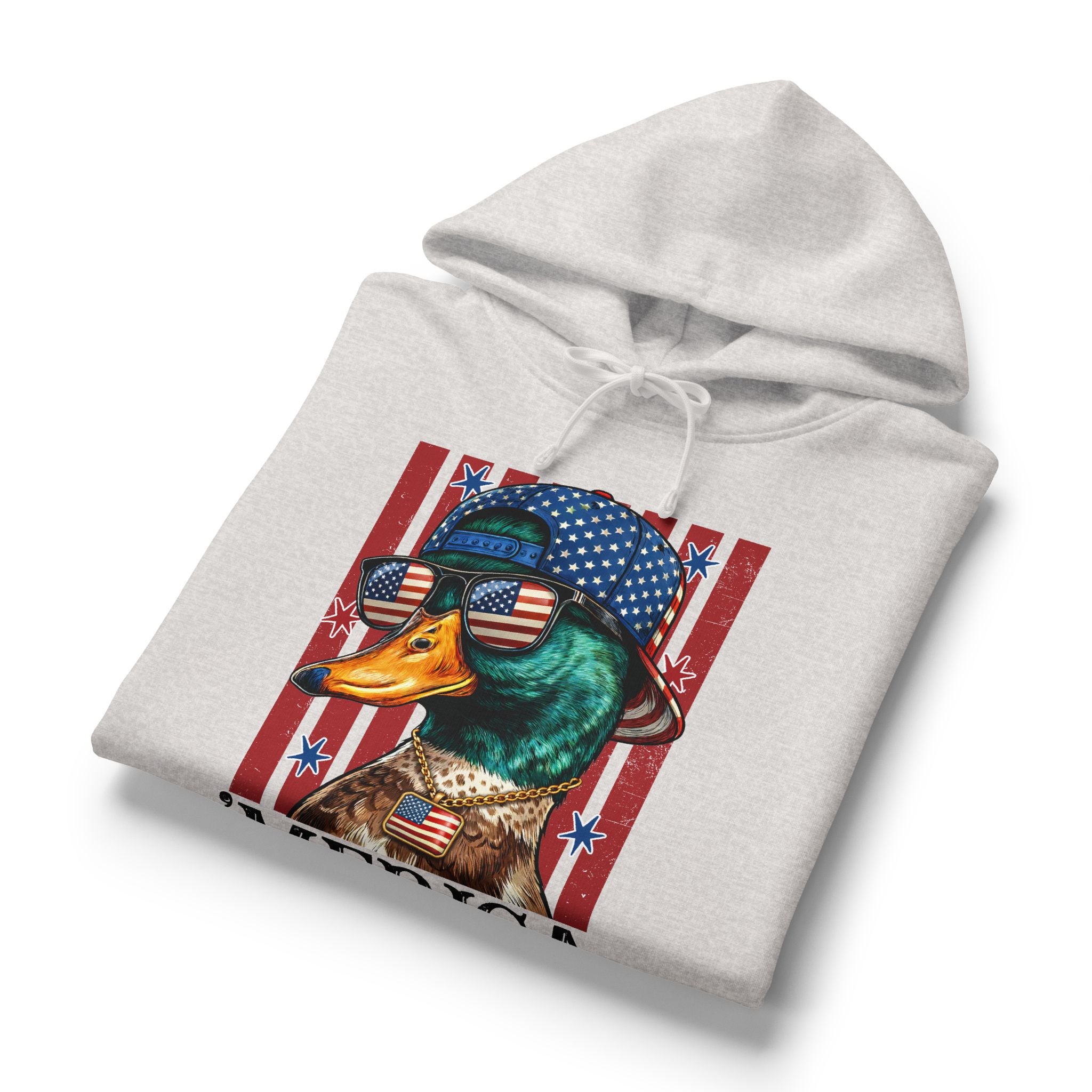 Duck 'Merica Hoodie — Patriotic Americana Graphic Pullover