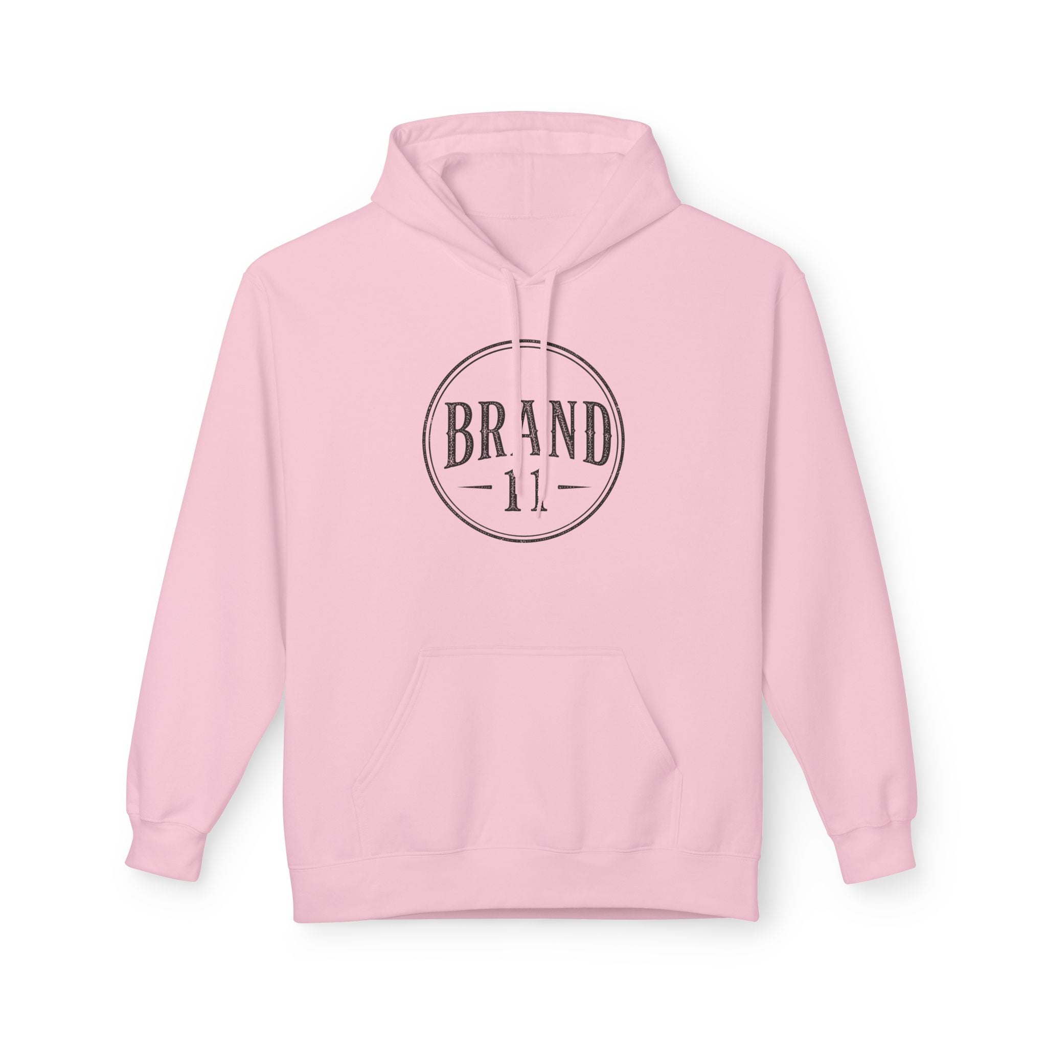 Minimal Vintage Logo Hoodie — Neutral Cream Branded Chest Print