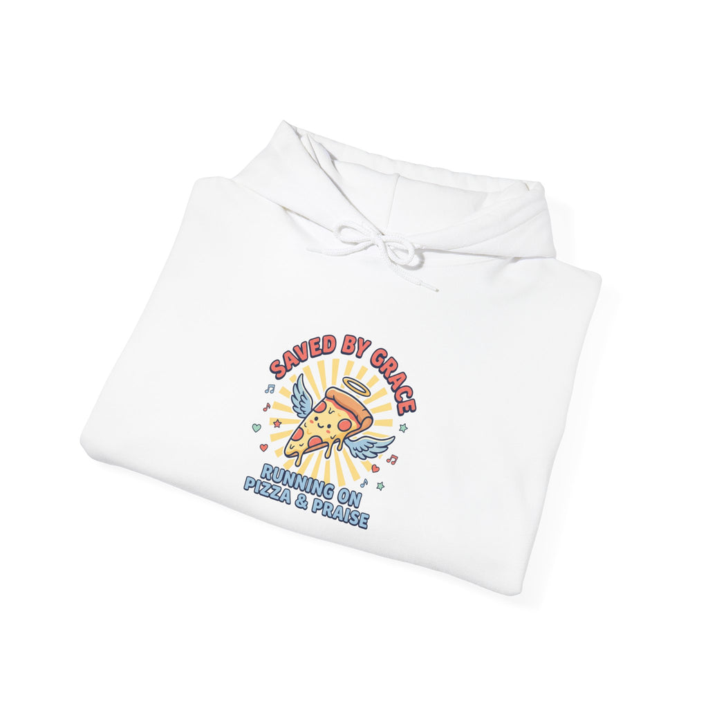 Saved By Grace Pizza & Prayers Hoodie | Christian memes, church camp retro
