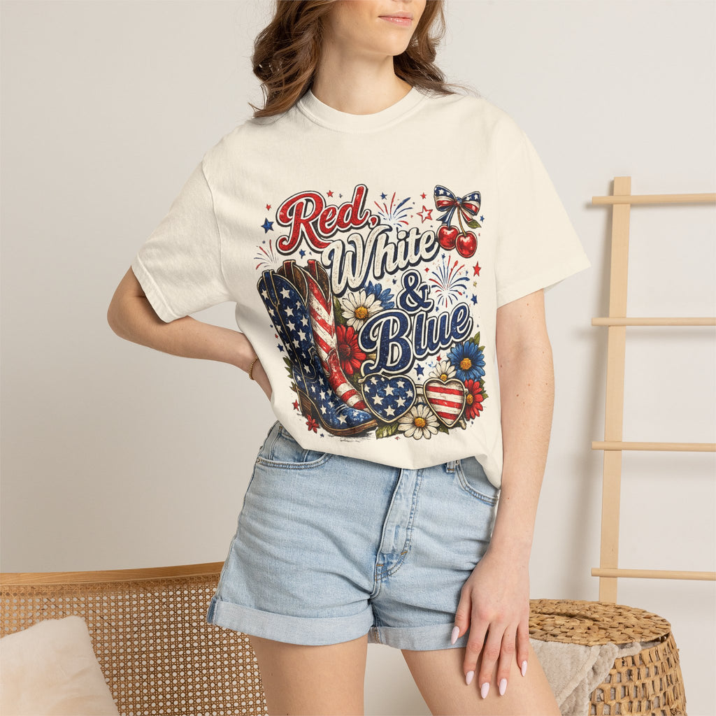 Patriotic Red White & Blue Graphic T-Shirt