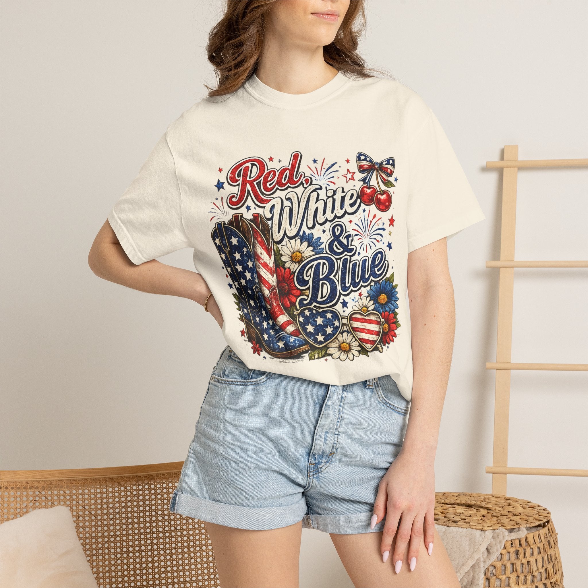 Patriotic Red White & Blue Graphic T-Shirt