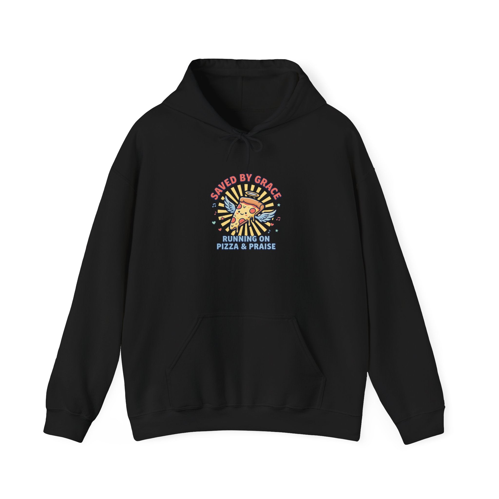 Saved By Grace Pizza & Prayers Hoodie | Christian memes, church camp retro
