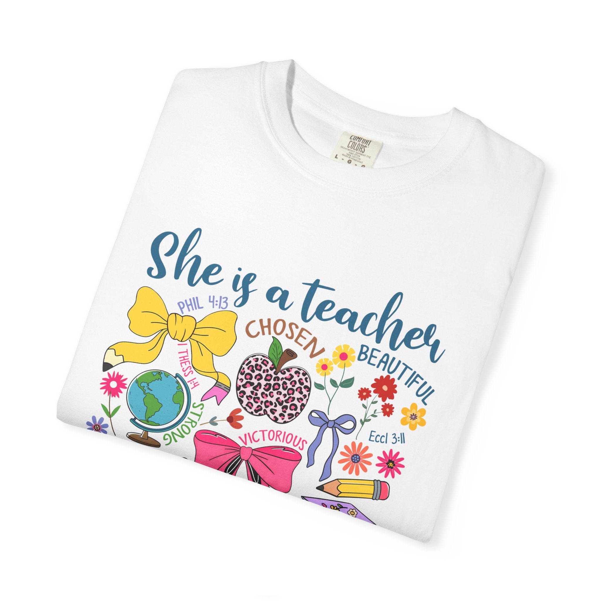 Teacher Appreciation T‑Shirt — "She is a Teacher" Floral Graphic Tee for Educators