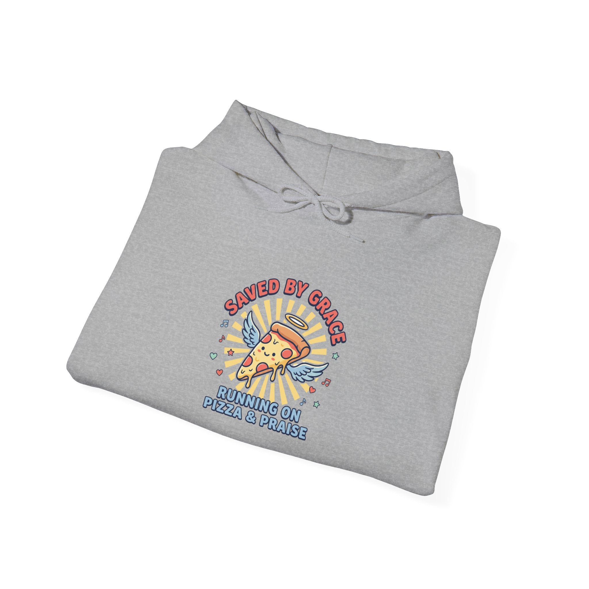 Saved By Grace Pizza & Prayers Hoodie | Christian memes, church camp retro