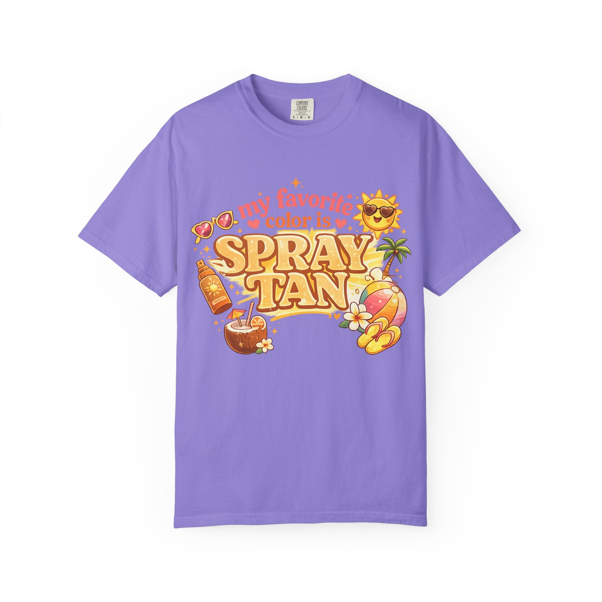 Spray Tan Retro Beach T-Shirt — "My Favorite Color is Spray Tan"