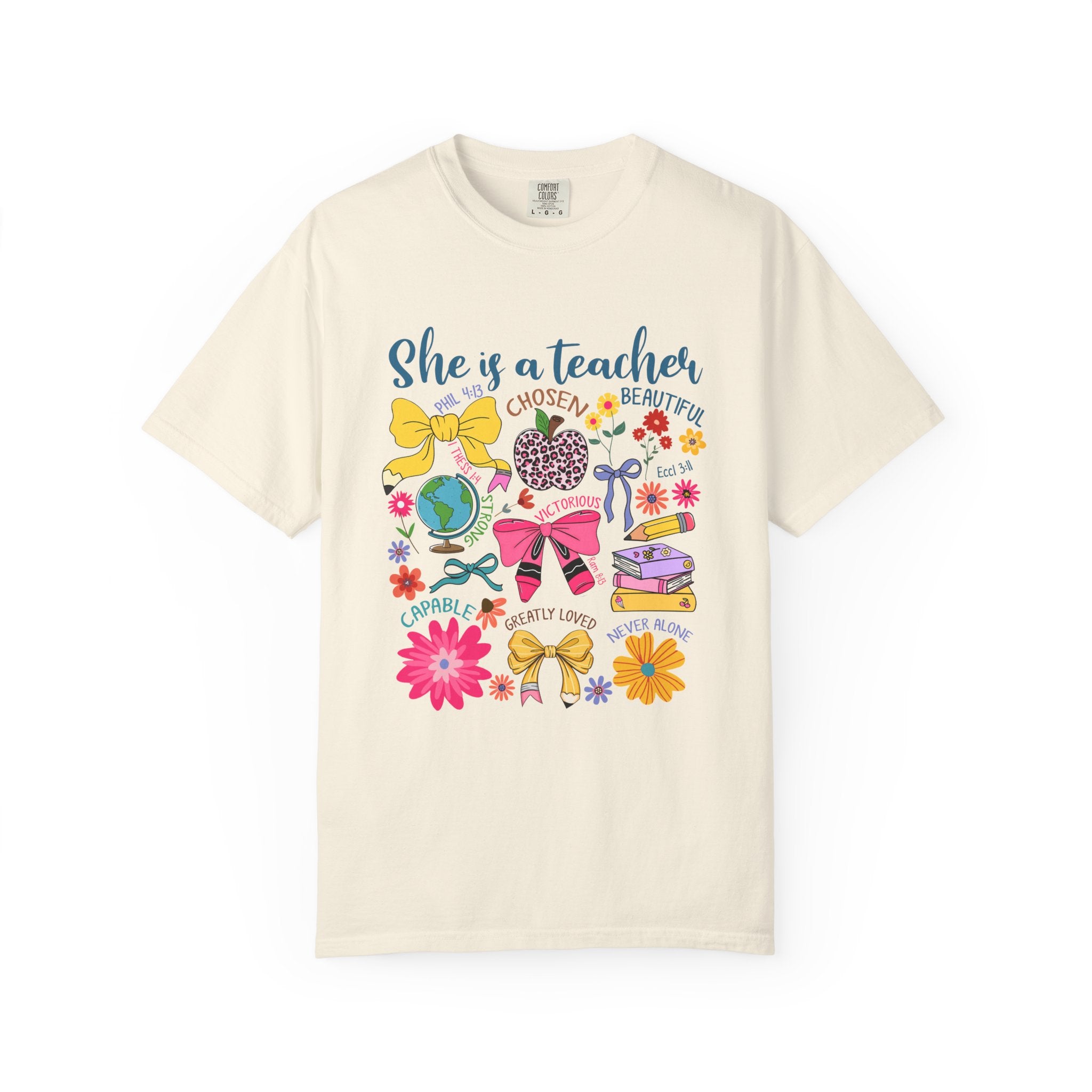 Teacher Appreciation T‑Shirt — "She is a Teacher" Floral Graphic Tee for Educators