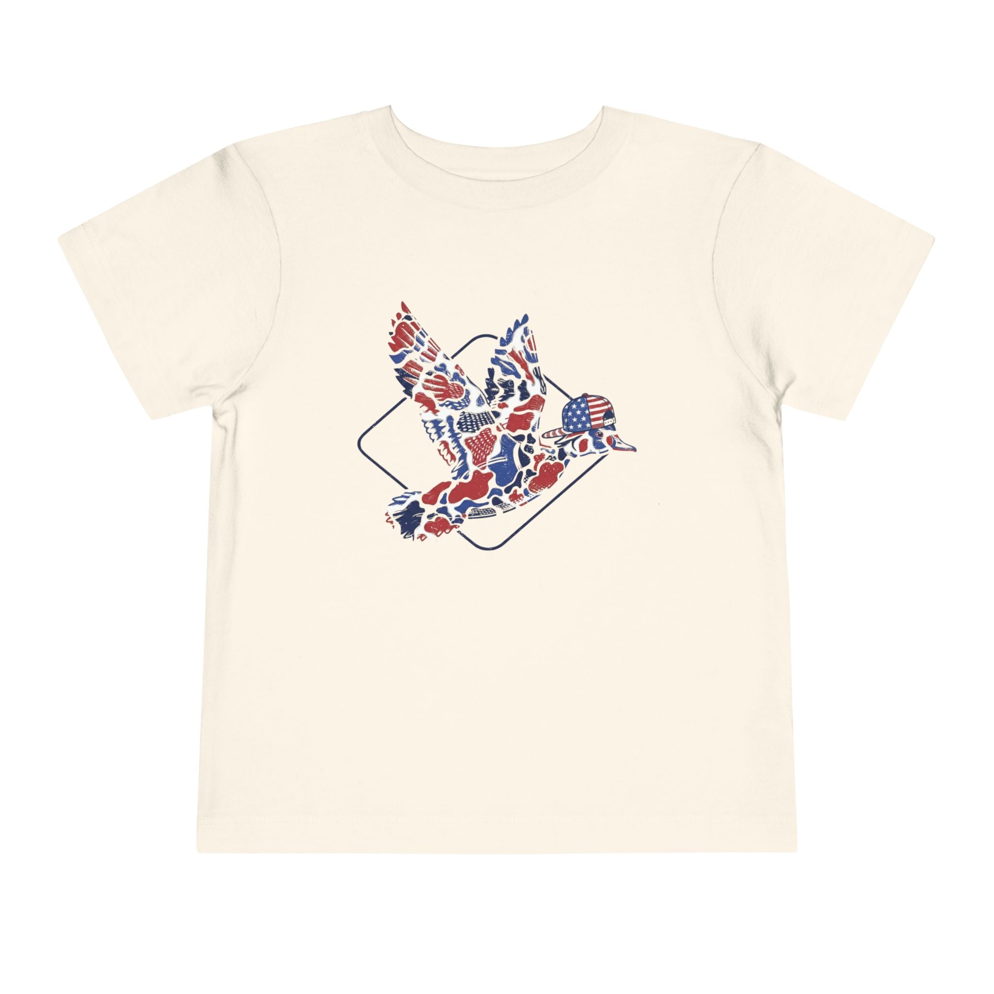 Toddler Tee — Patriotic Patchwork Dove Graphic (4th of July, Memorial Day)