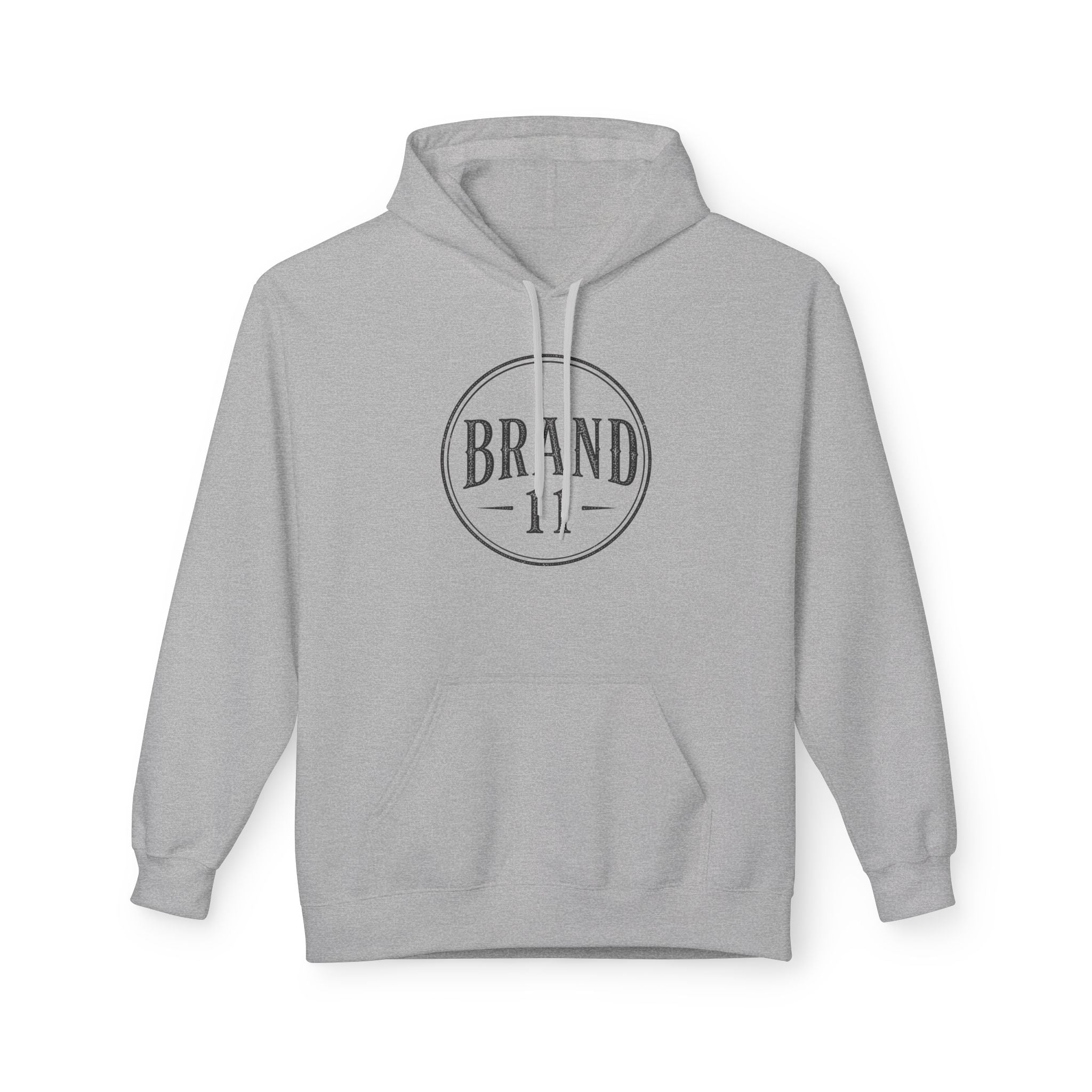 Minimal Vintage Logo Hoodie — Neutral Cream Branded Chest Print
