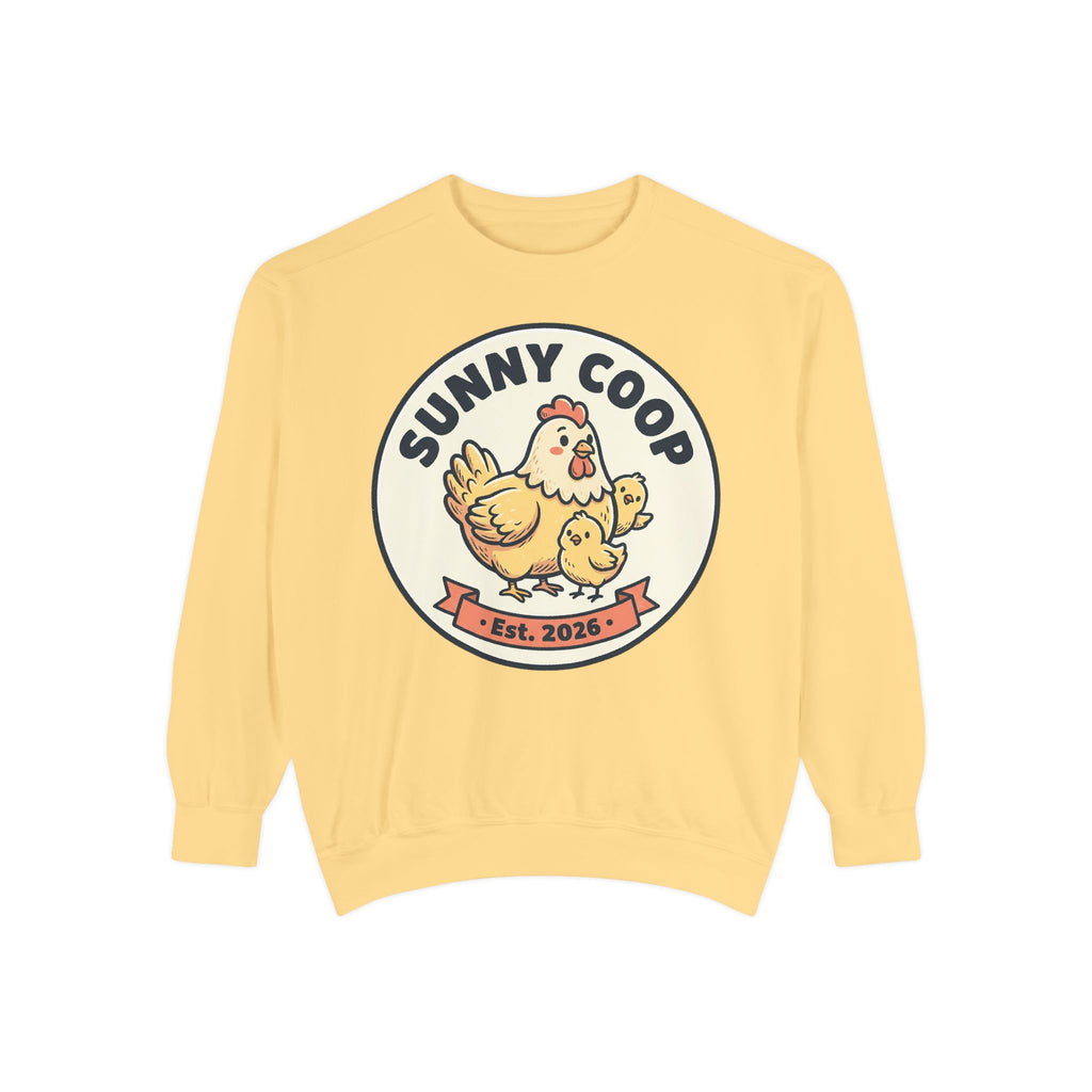 Sunny Coop Crewneck Sweatshirt — Chicken & Chick Farm Logo Pullover