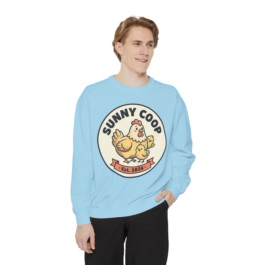 Sunny Coop Crewneck Sweatshirt — Chicken & Chick Farm Logo Pullover