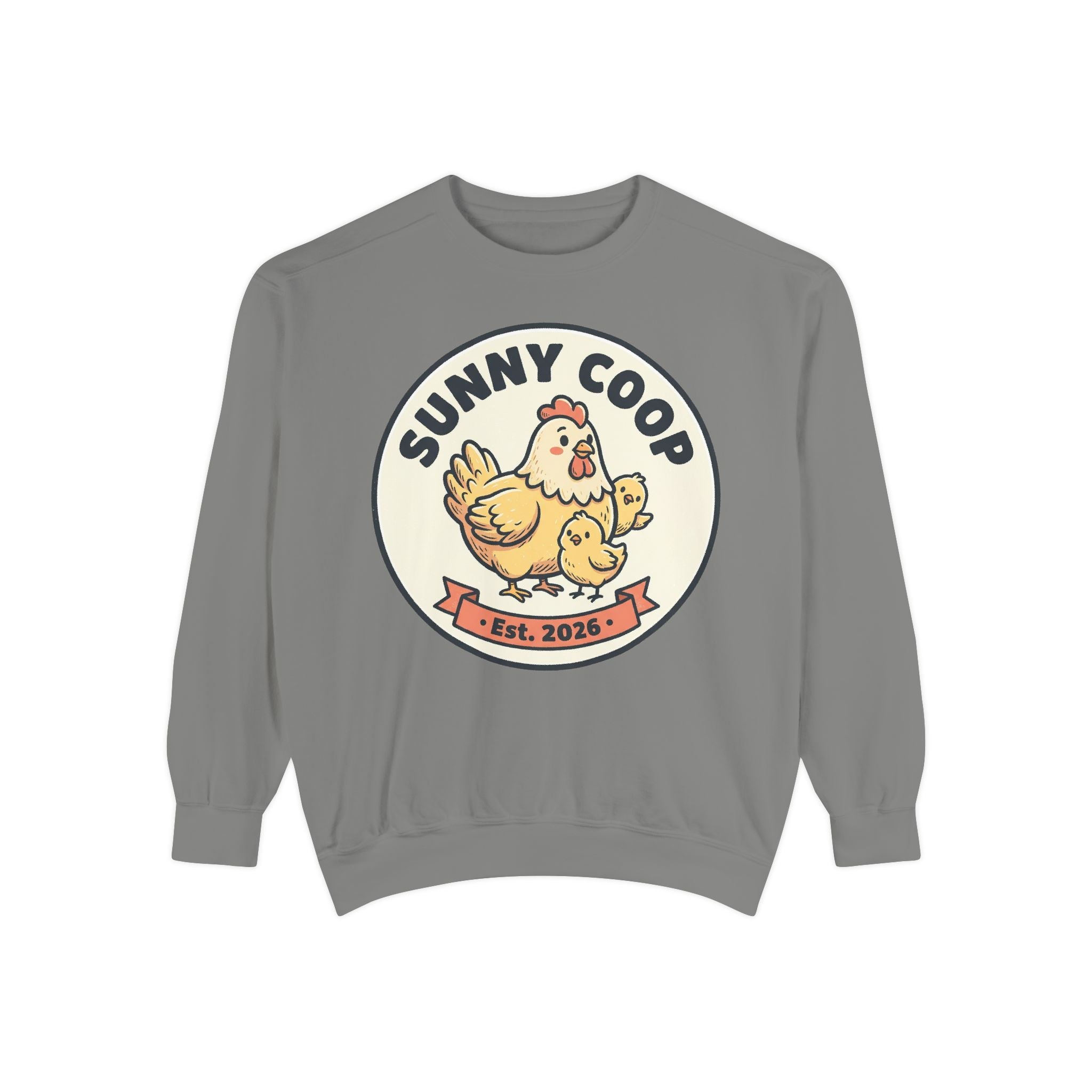 Sunny Coop Crewneck Sweatshirt — Chicken & Chick Farm Logo Pullover