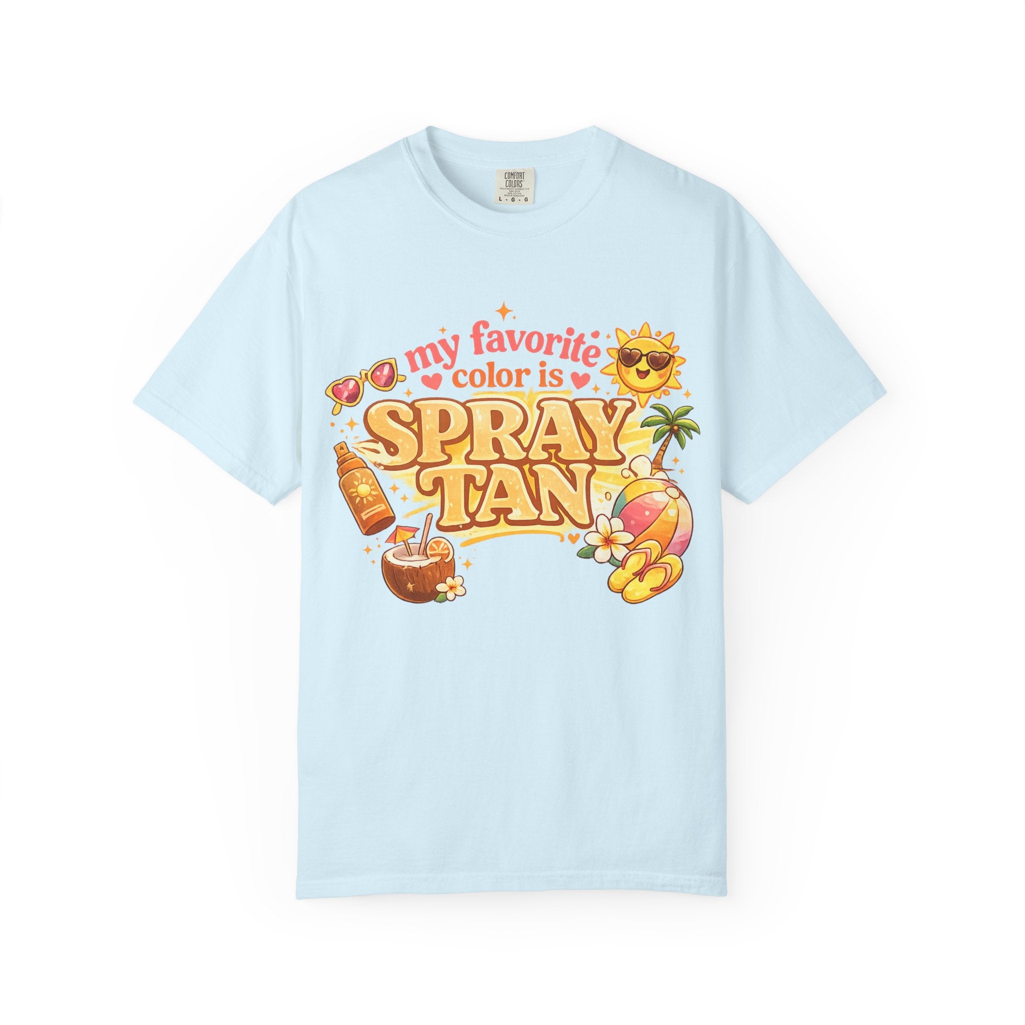 Spray Tan Retro Beach T-Shirt — "My Favorite Color is Spray Tan"