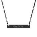 Engraved "MOM" Horizontal Bar Necklace — Personalized Mother's Day Jewelry