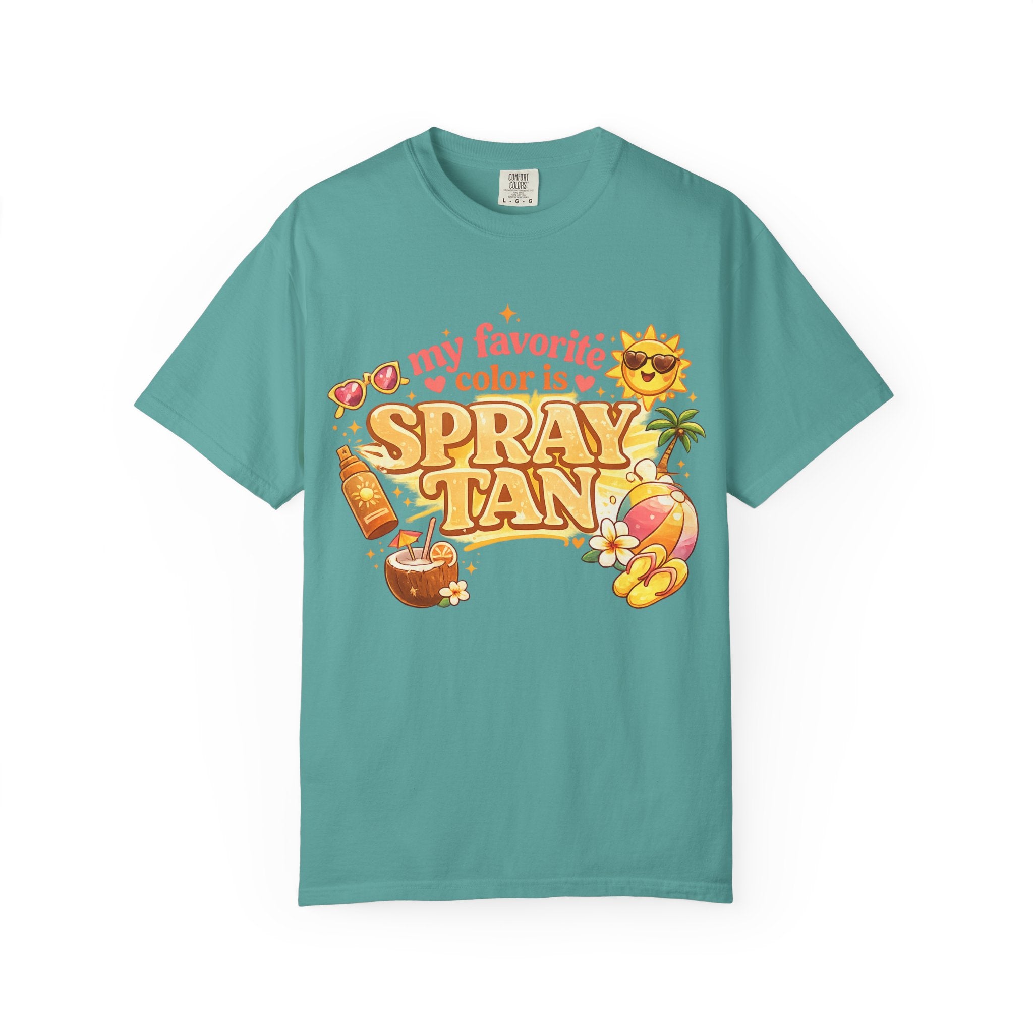 Spray Tan Retro Beach T-Shirt — "My Favorite Color is Spray Tan"