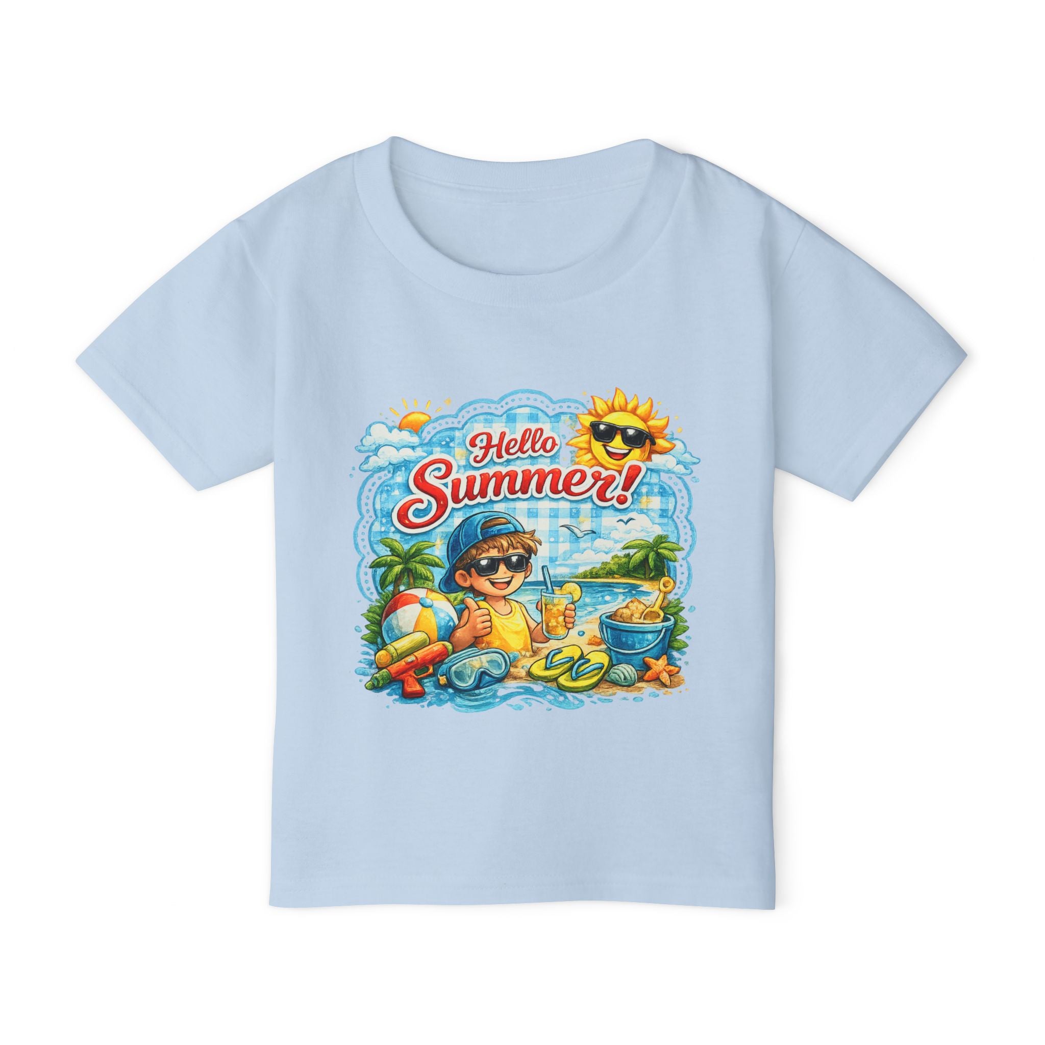 Hello Summer! Toddler T-Shirt — Cute Beach Vacation Tee for Kids