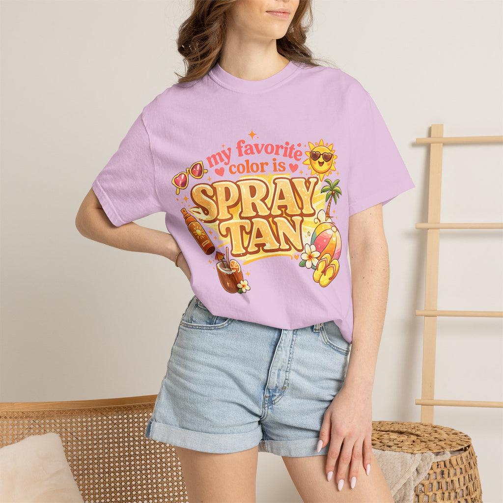 Spray Tan Retro Beach T-Shirt — "My Favorite Color is Spray Tan"