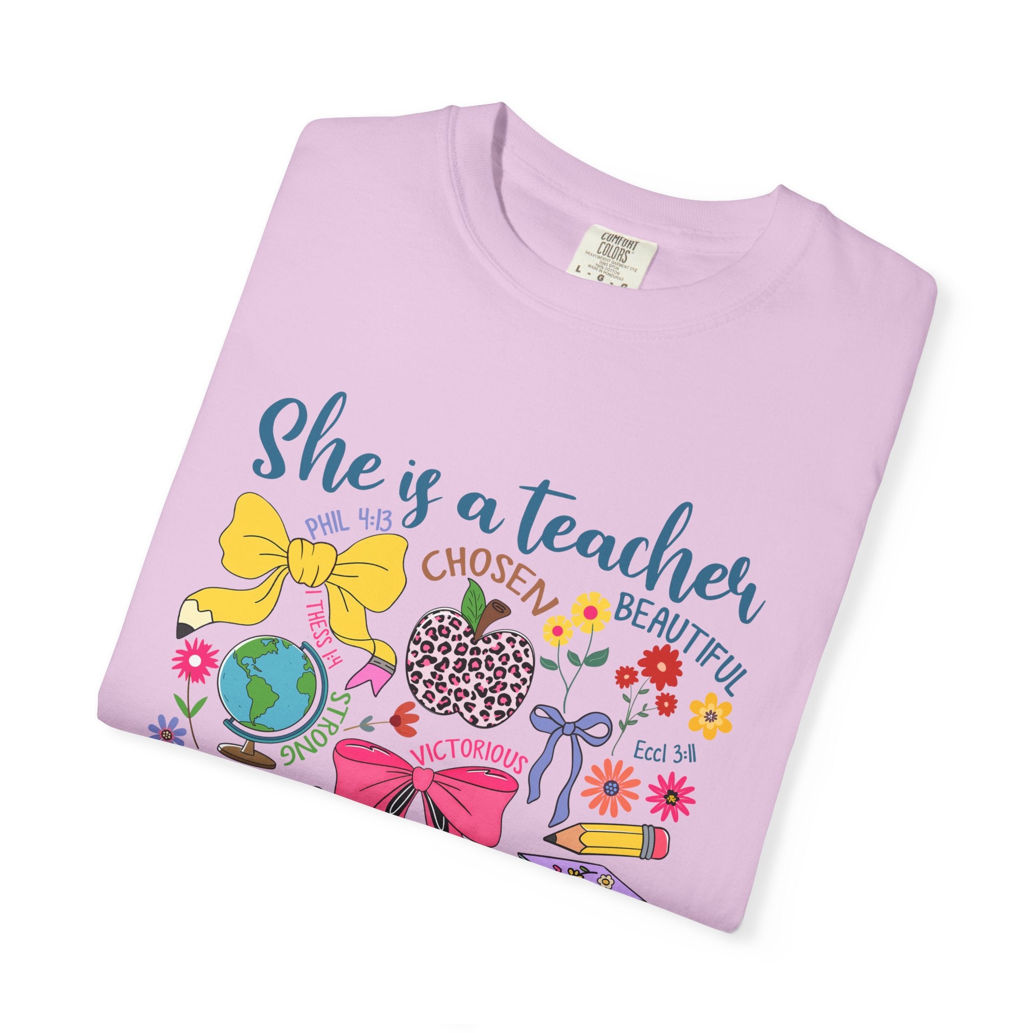 Teacher Appreciation T‑Shirt — "She is a Teacher" Floral Graphic Tee for Educators