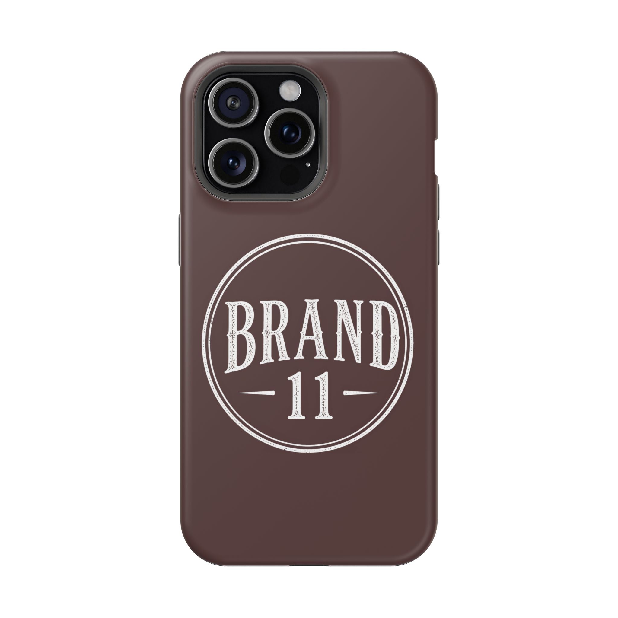 Magnetic Impact-Resistant Phone Case — Vintage 'Brand 11' Logo, MagSafe-Compatible Protective Cover
