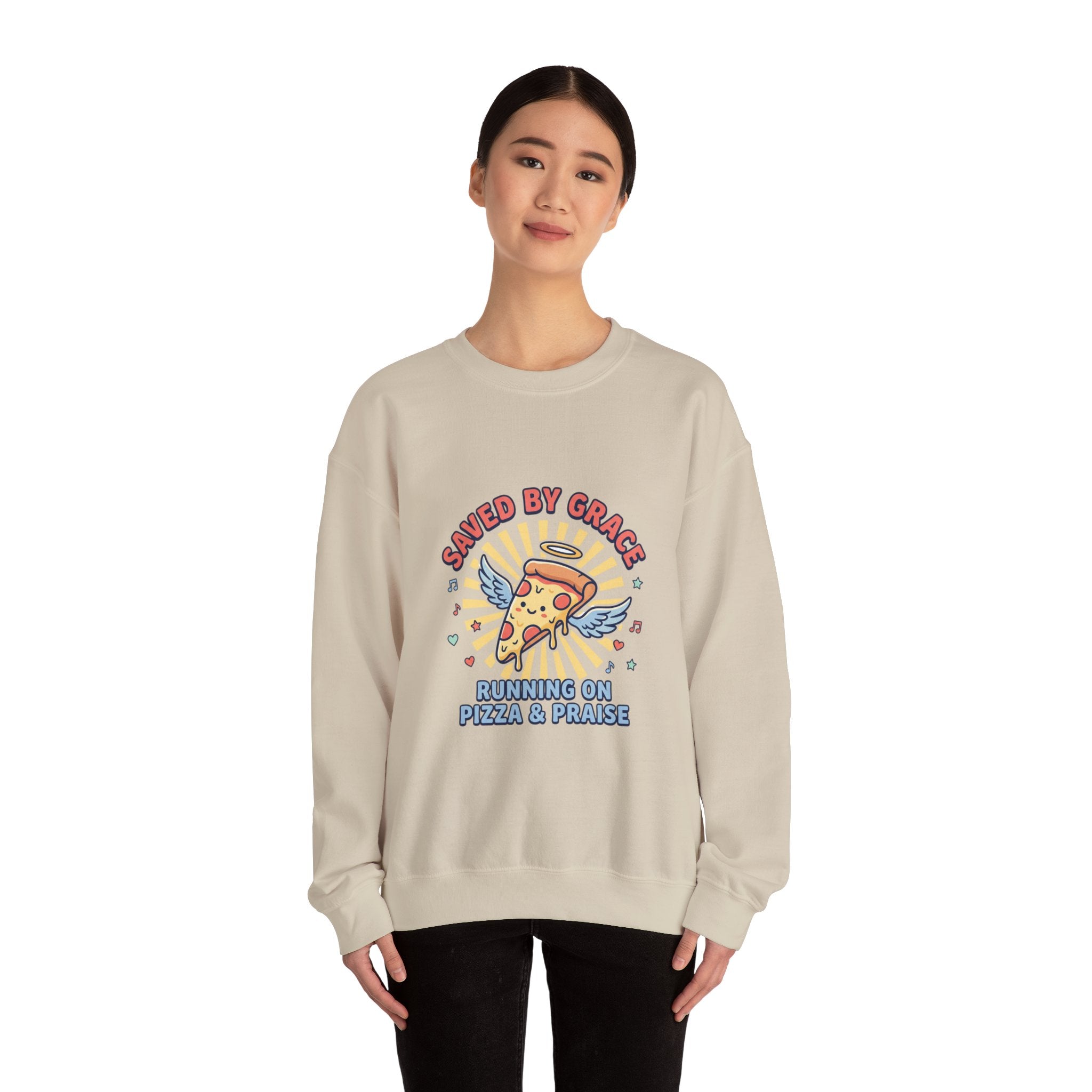 Saved by Grace Crewneck Sweatshirt | Christian memes, church camp retro