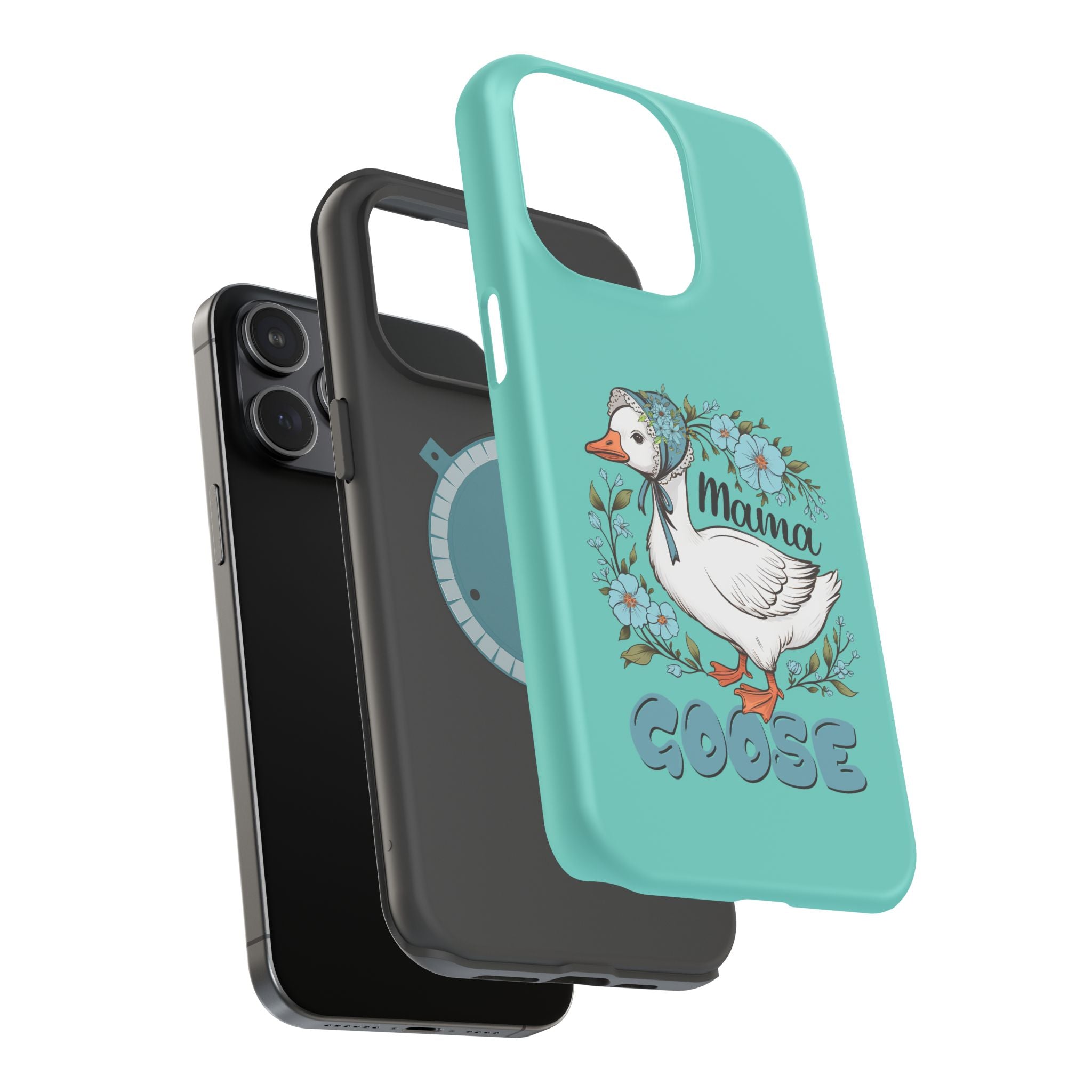 Mama Goose Phone Case — Cute Floral Goose Magnetic Impact‑Resistant Cover