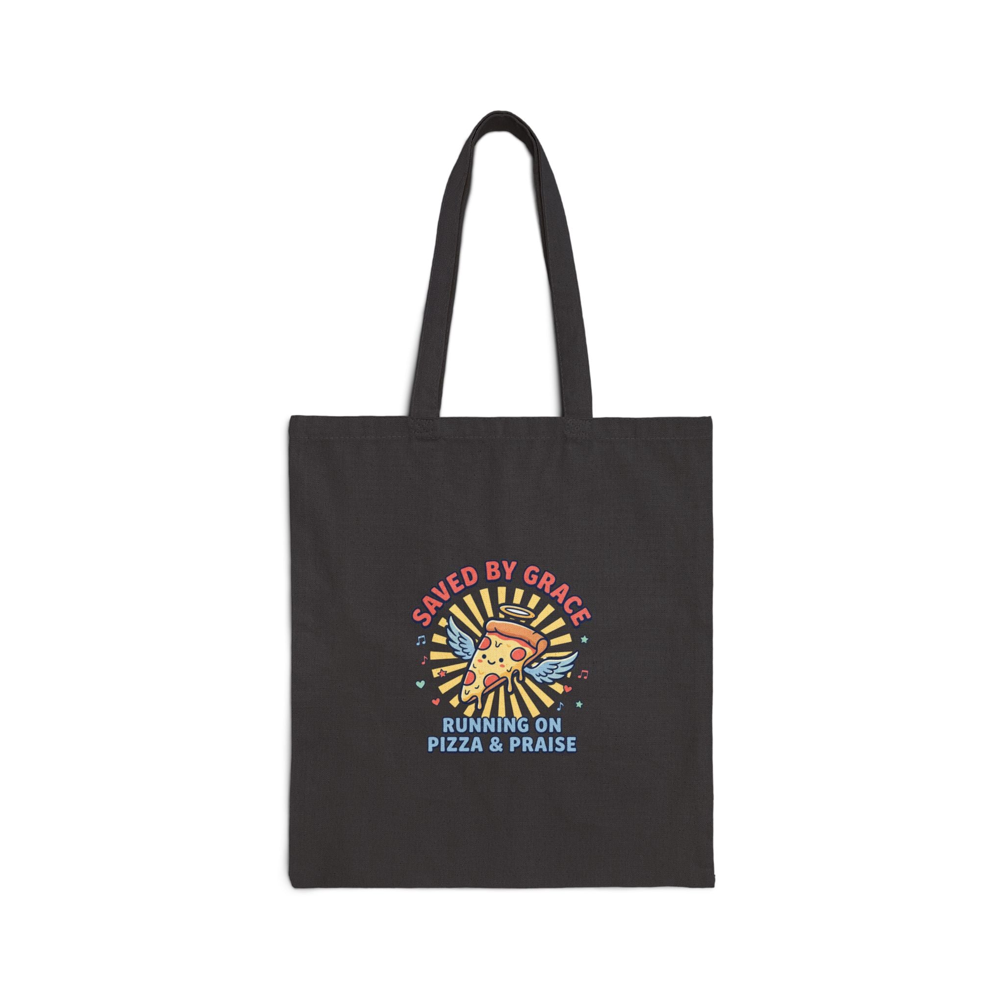 Saved By Grace Pizza Tote | Christian memes, church camp retro