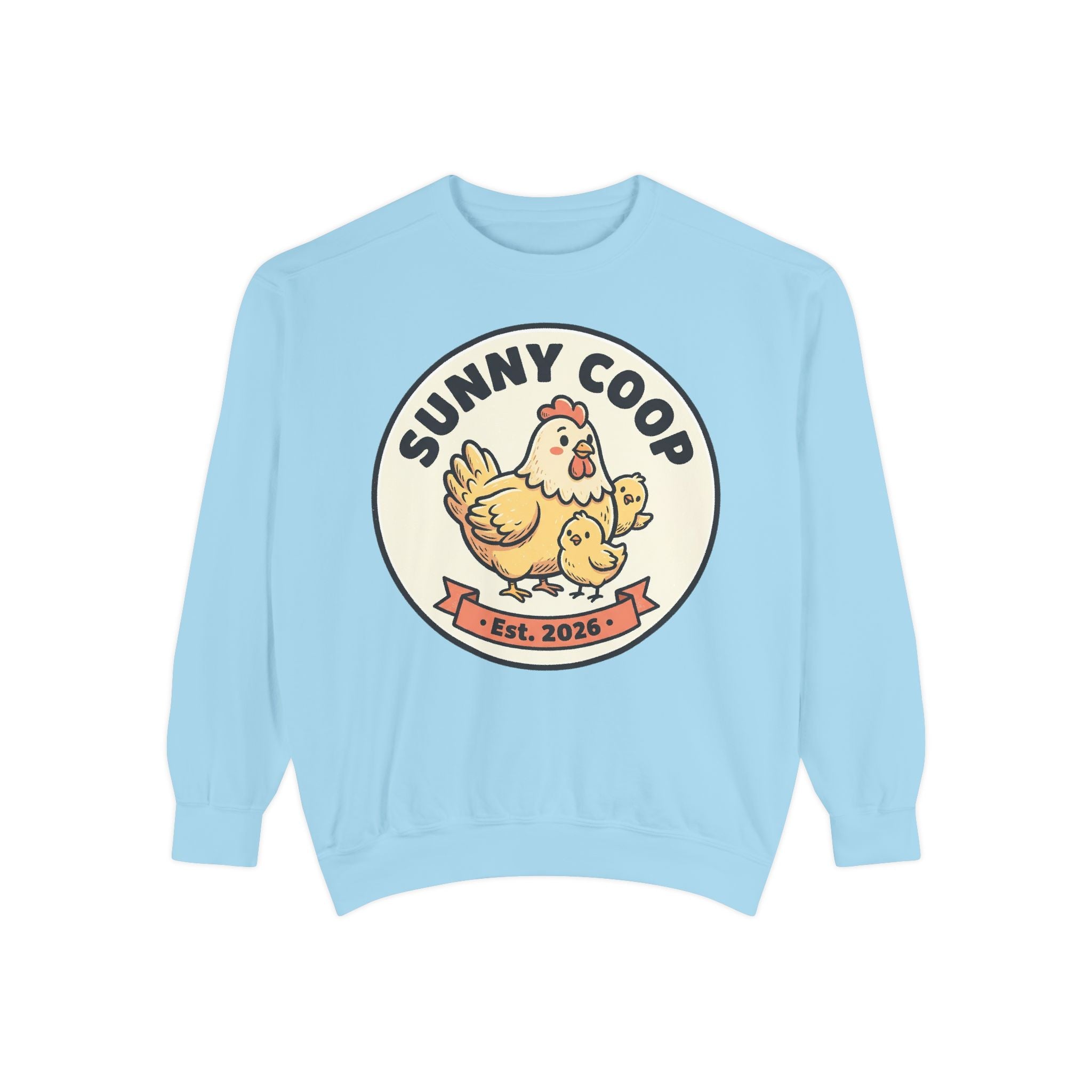 Sunny Coop Crewneck Sweatshirt — Chicken & Chick Farm Logo Pullover