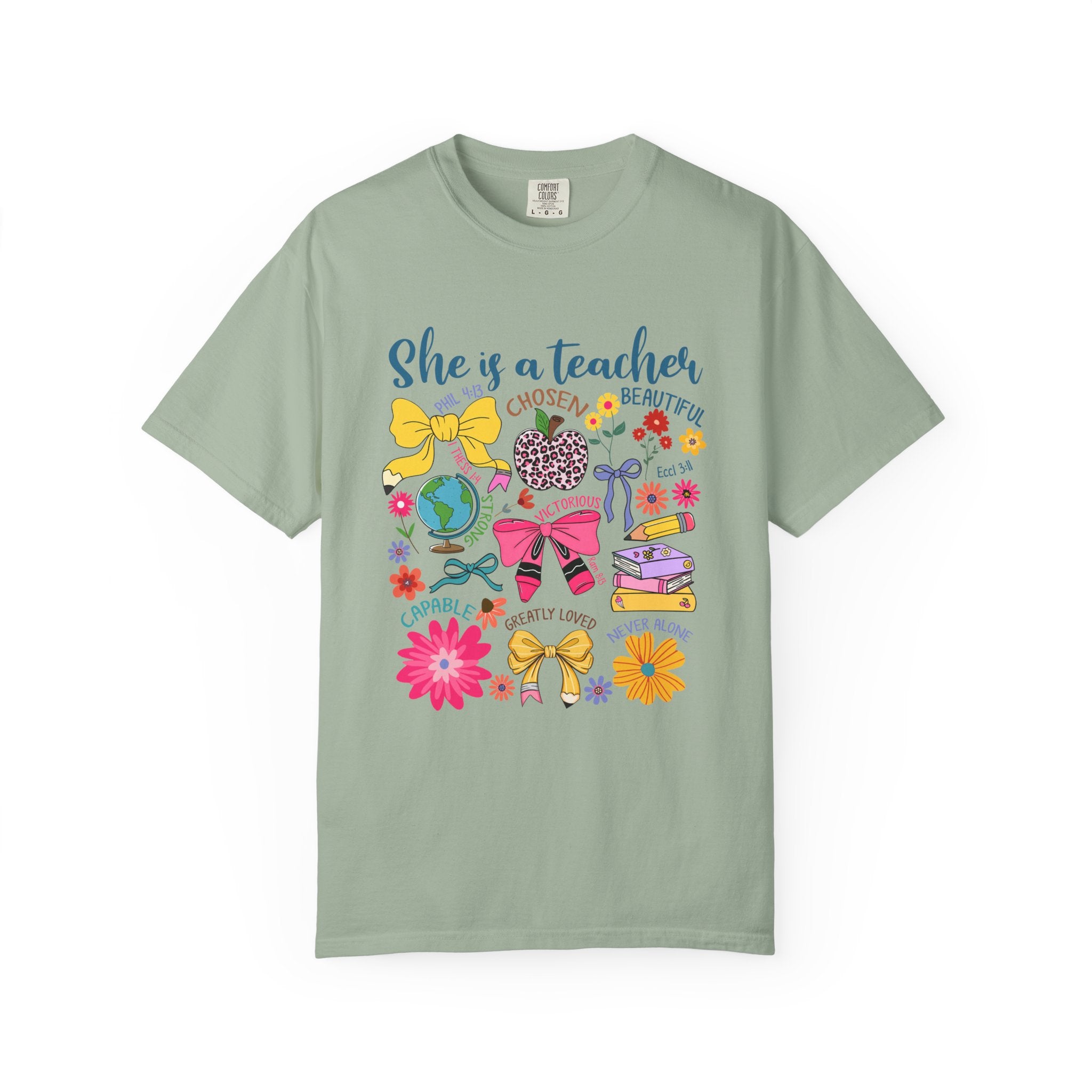 Teacher Appreciation T‑Shirt — "She is a Teacher" Floral Graphic Tee for Educators