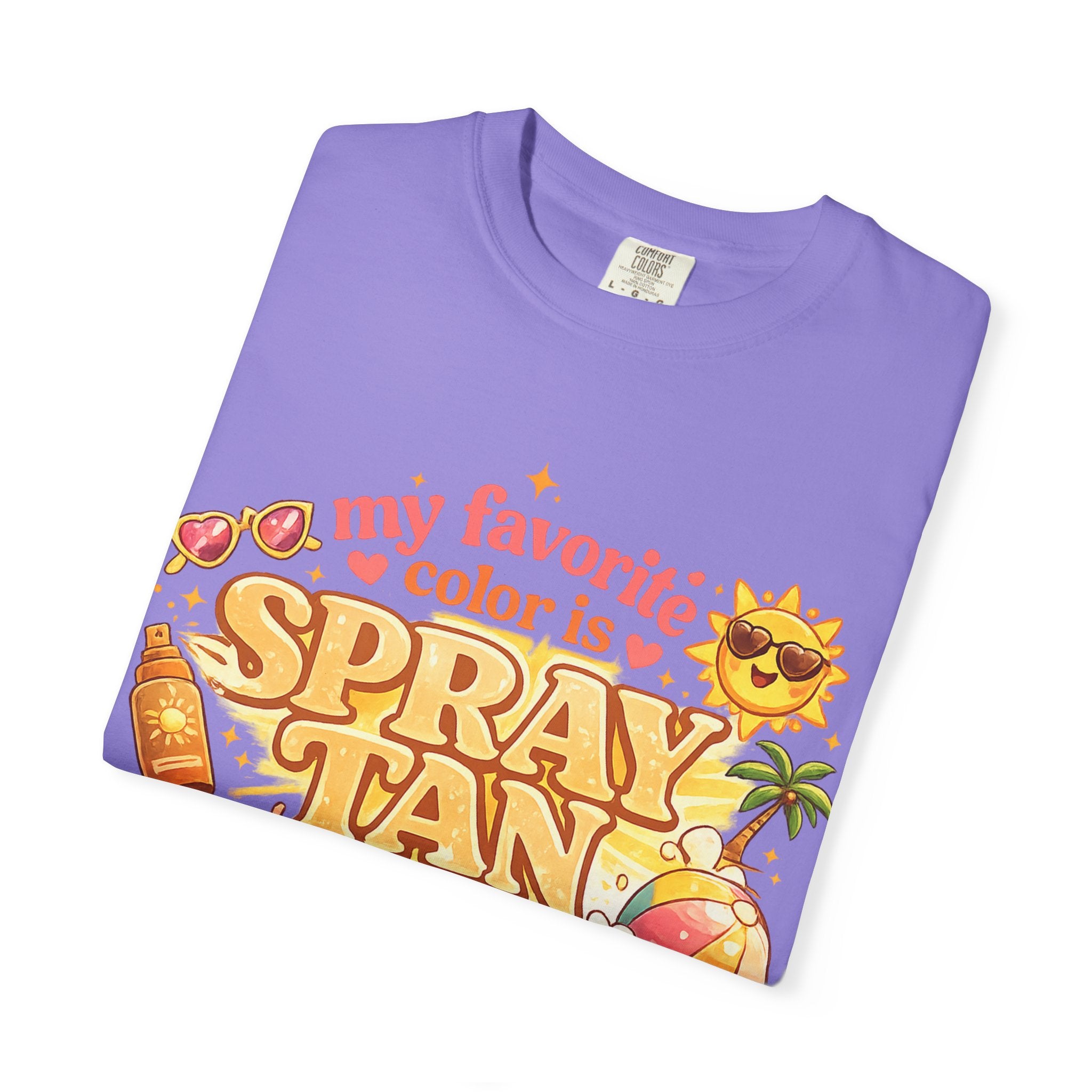 Spray Tan Retro Beach T-Shirt — "My Favorite Color is Spray Tan"