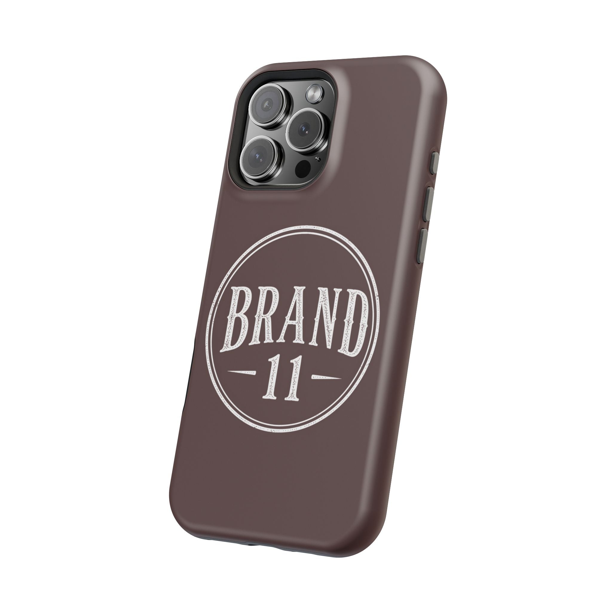 Magnetic Impact-Resistant Phone Case — Vintage 'Brand 11' Logo, MagSafe-Compatible Protective Cover