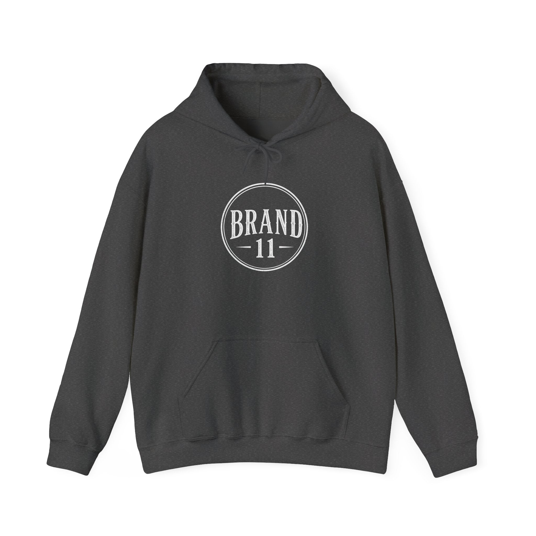 Brand 11 Vintage Circle Logo Hoodie – Classic Black Pullover