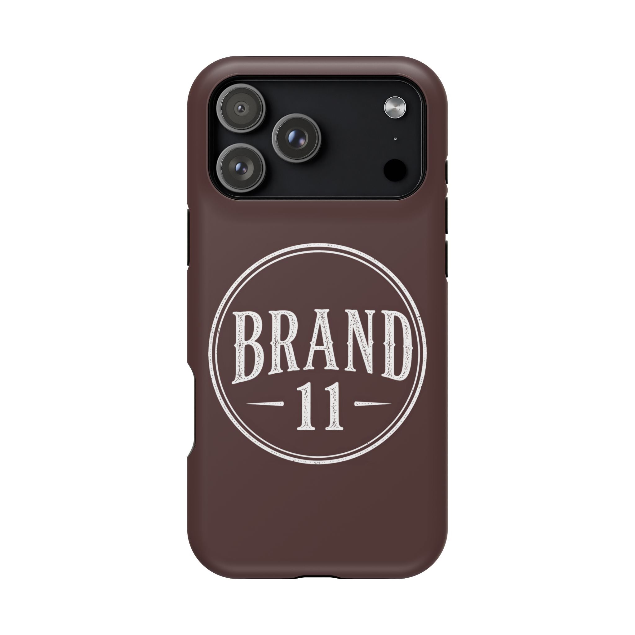 Magnetic Impact-Resistant Phone Case — Vintage 'Brand 11' Logo, MagSafe-Compatible Protective Cover