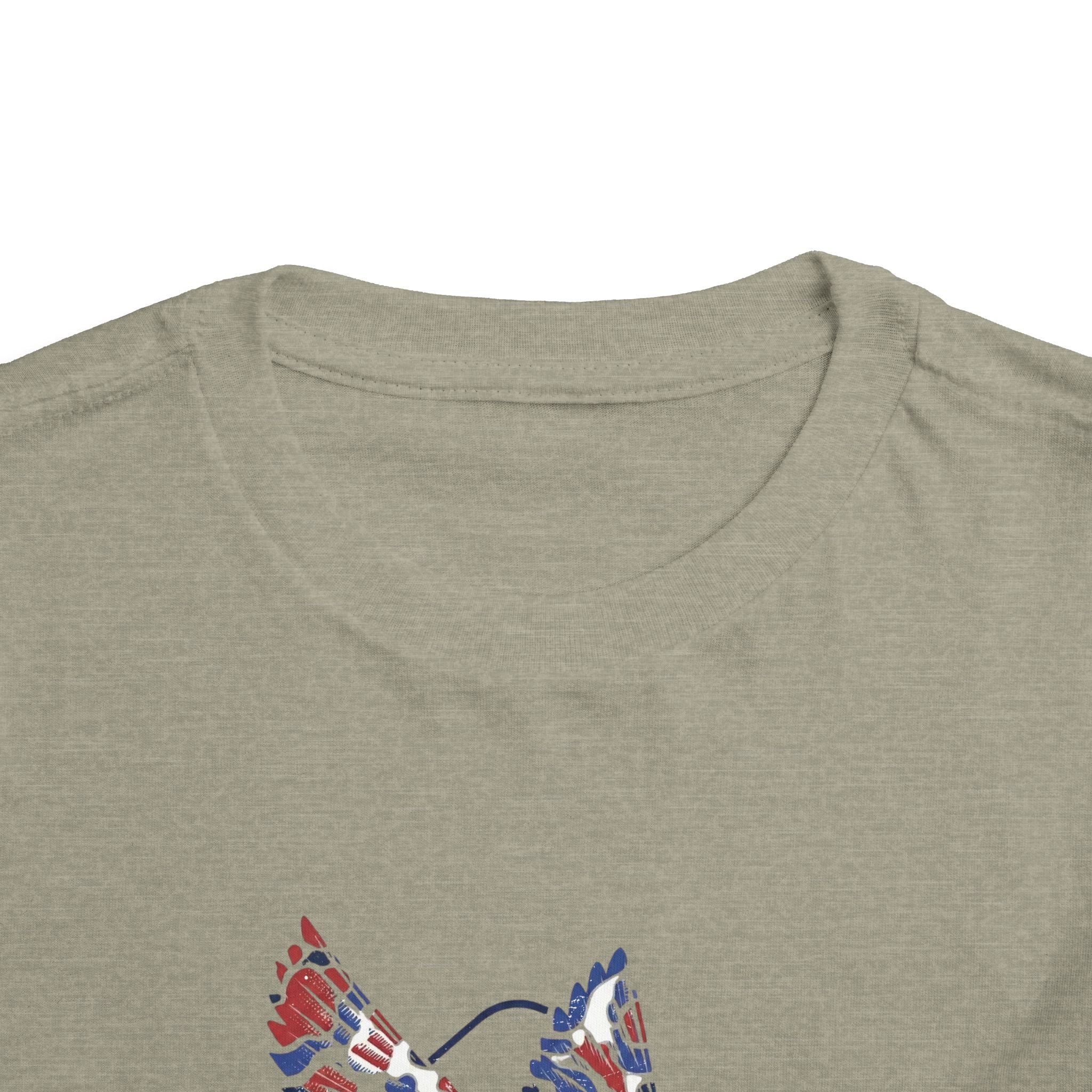 Toddler Tee — Patriotic Patchwork Dove Graphic (4th of July, Memorial Day)