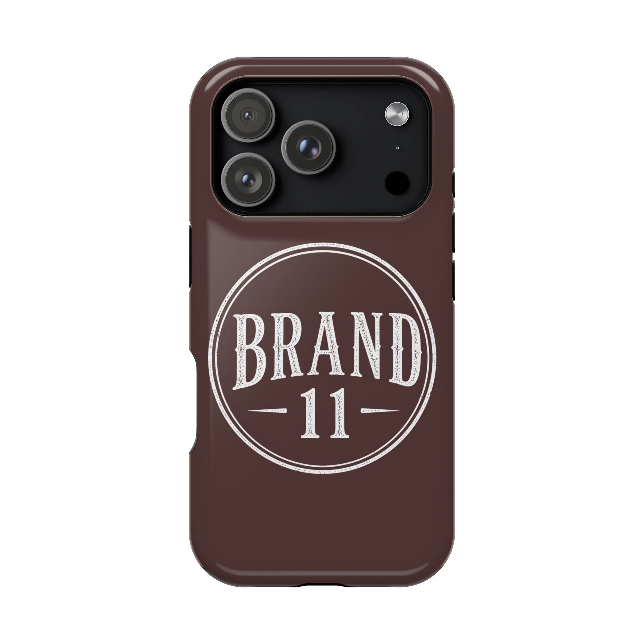 Magnetic Impact-Resistant Phone Case — Vintage 'Brand 11' Logo, MagSafe-Compatible Protective Cover
