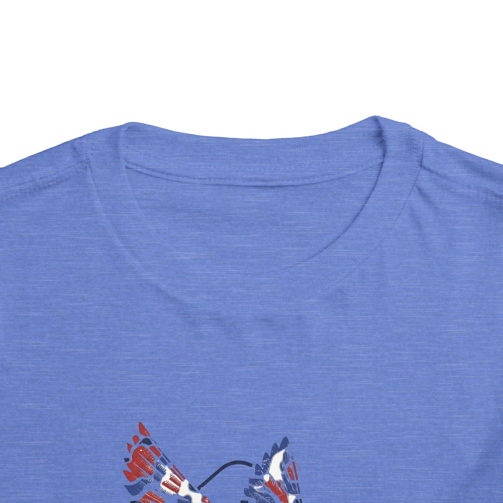 Toddler Tee — Patriotic Patchwork Dove Graphic (4th of July, Memorial Day)