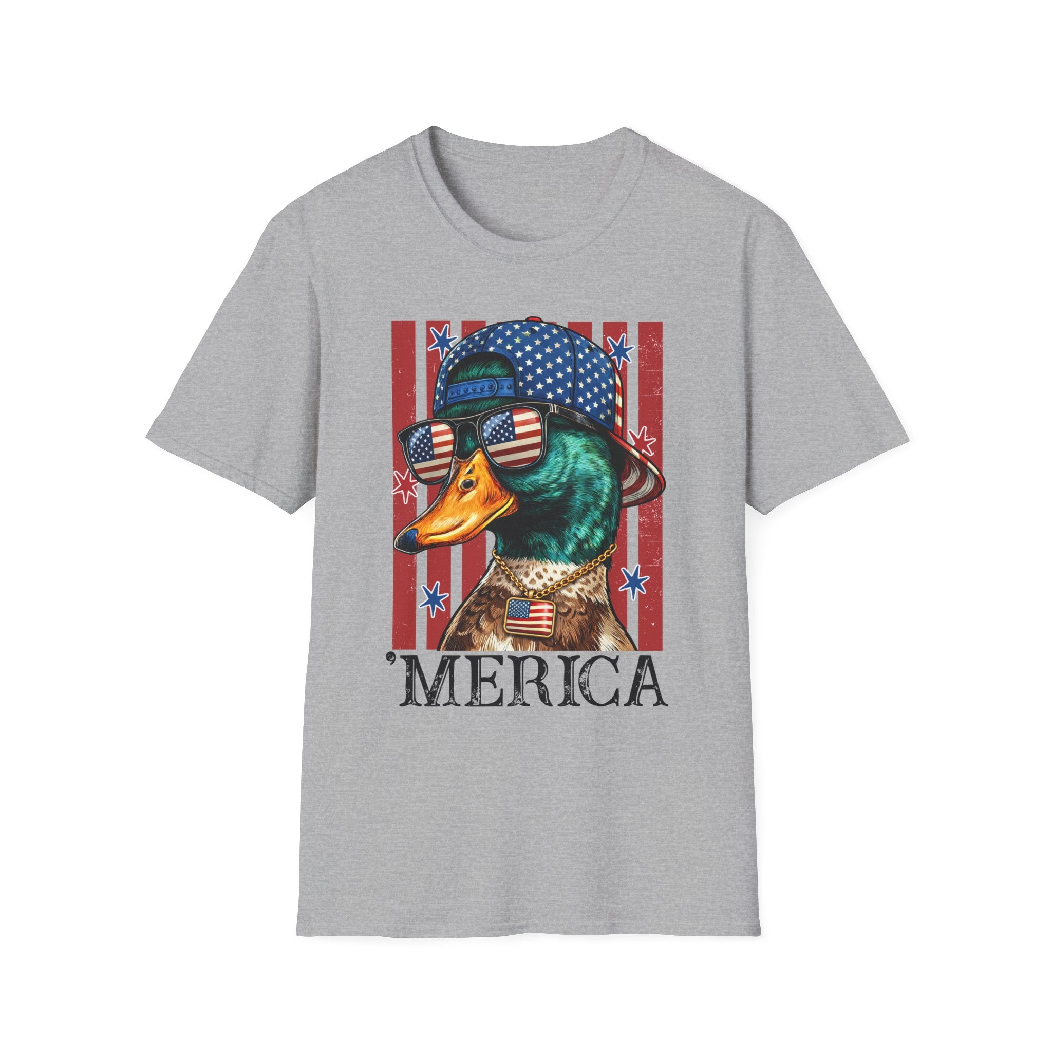 'Merica Duck T-Shirt — Patriotic American Flag Duck Graphic Tee