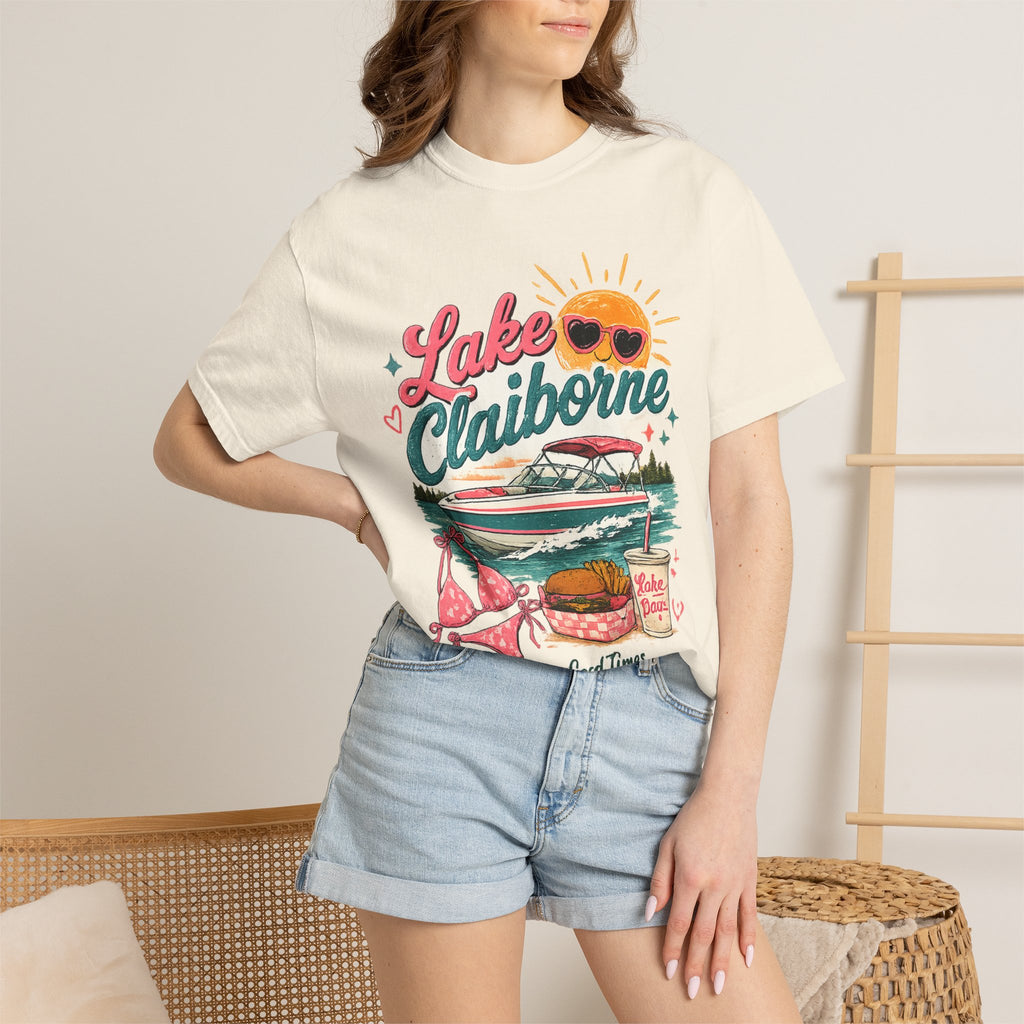 Lake Claiborne T-Shirt — Retro Lakeside Summer Graphic Tee