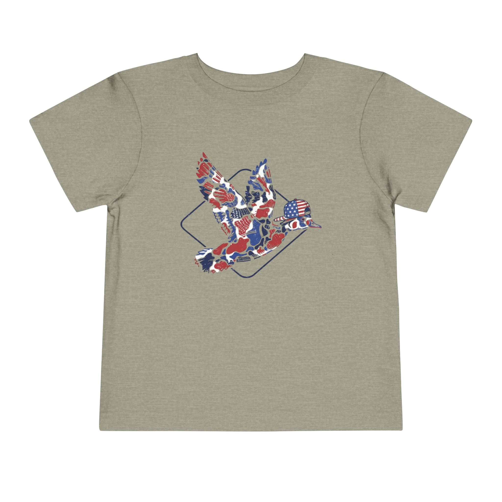 Toddler Tee — Patriotic Patchwork Dove Graphic (4th of July, Memorial Day)