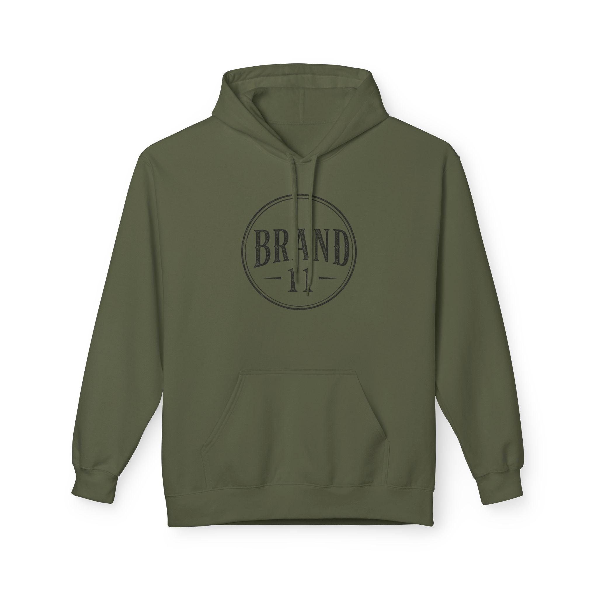 Minimal Vintage Logo Hoodie — Neutral Cream Branded Chest Print
